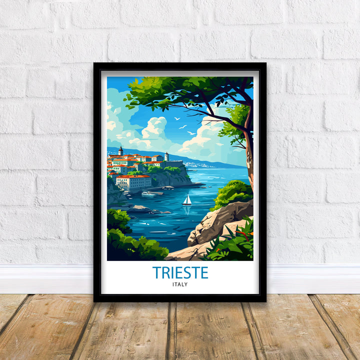 Trieste Italy Travel Poster Trieste Wall Art Trieste Home Decor Italy Travel Poster Trieste Illustration Trieste Gift