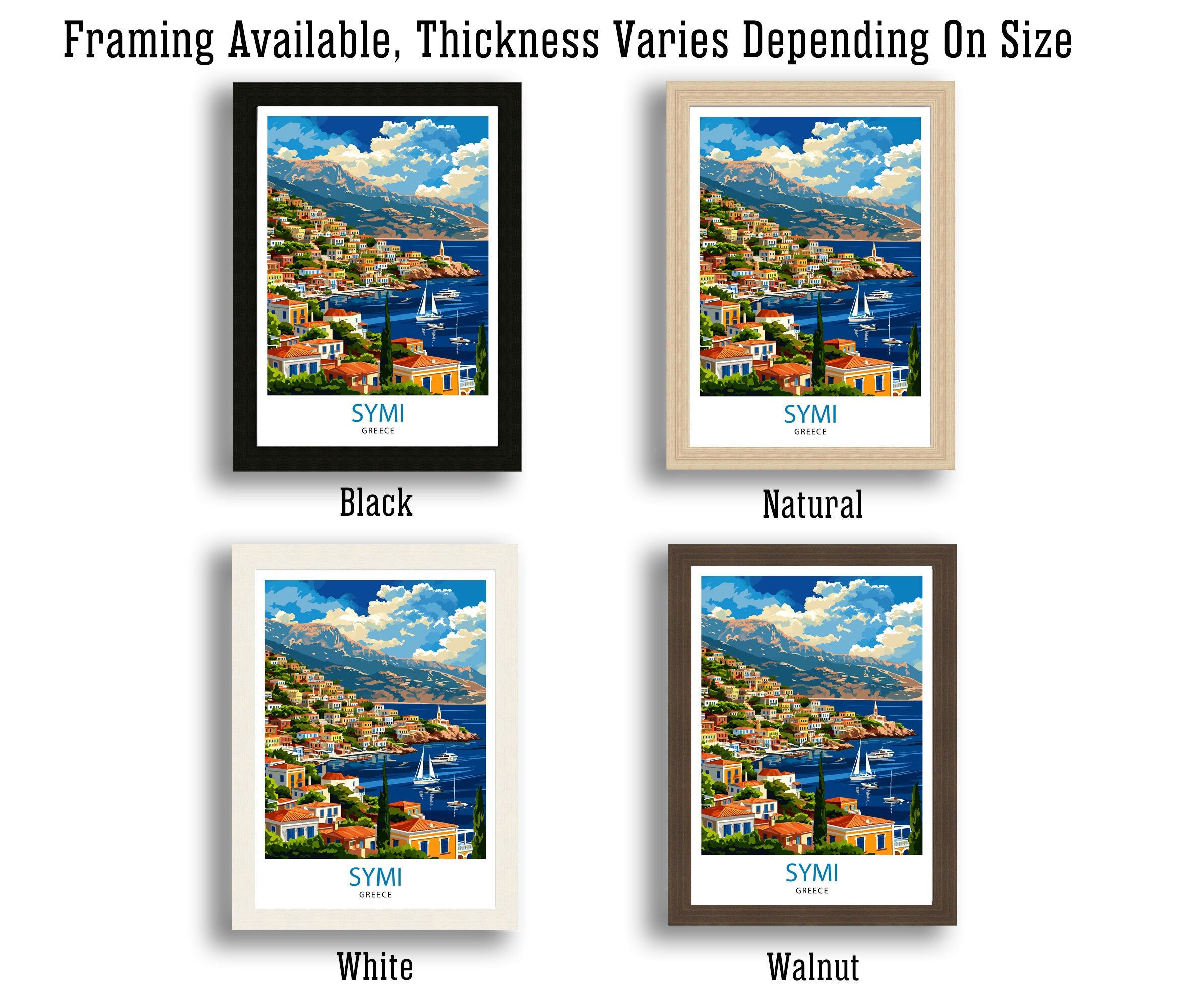 Symi Greece Travel Print Symi Island Wall Decor Greek Island Poster Greece Travel Prints Symi Art Print Symi Illustration Symi Wall