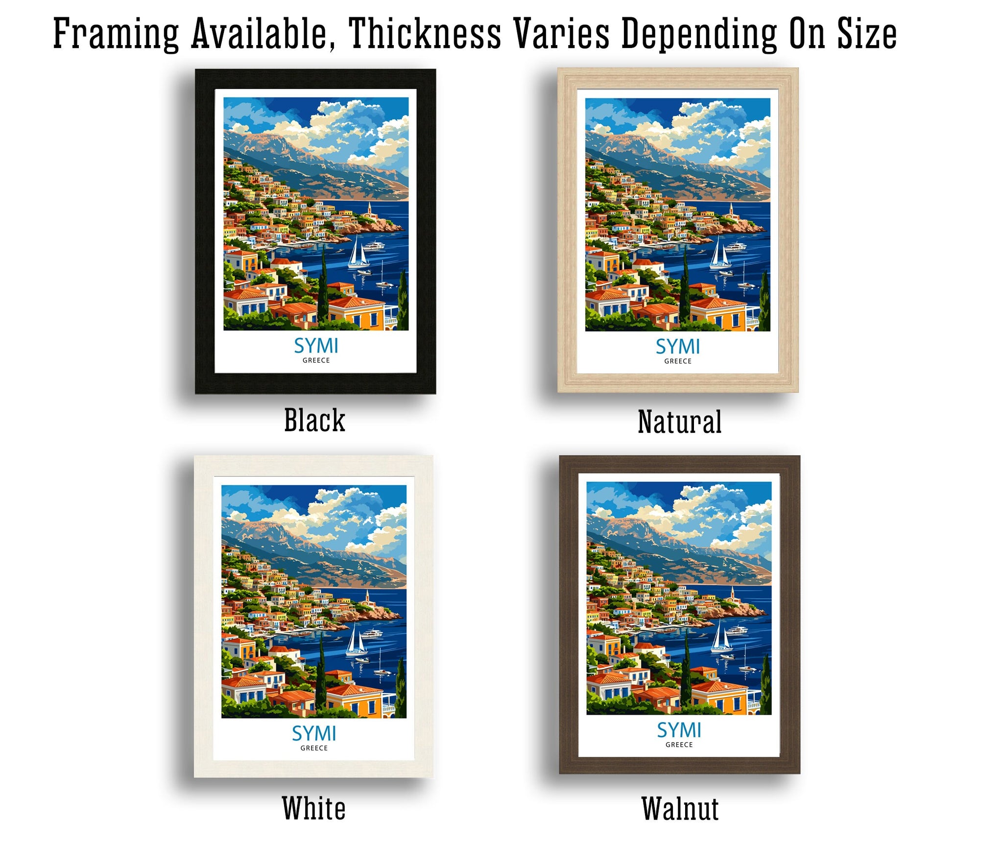 Symi Greece Travel Print Symi Island Wall Decor Greek Island Poster Greece Travel Prints Symi Art Print Symi Illustration Symi Wall