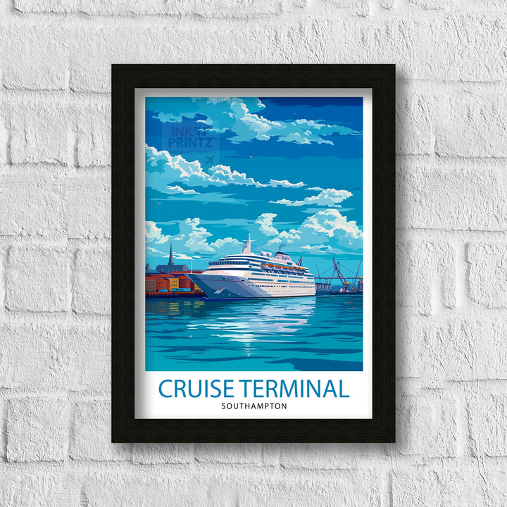 Southampton UK Poster English Port City Art Southampton Docks Poster Hampshire