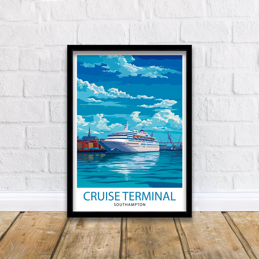 Southampton UK Poster English Port City Art Southampton Docks Poster Hampshire