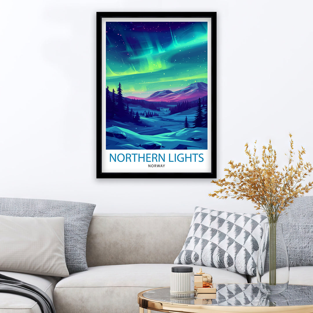Northern Lights Aurora Borealis Travel Print Celestial Wall Decor Night Sky Poster Aurora Borealis Travel Prints Northern Lights Art Print