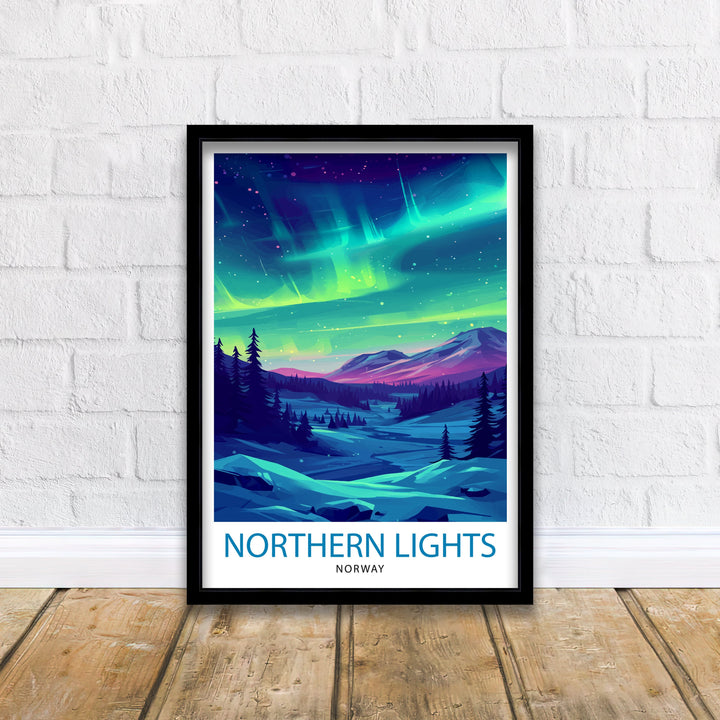 Northern Lights Aurora Borealis Travel Print Celestial Wall Decor Night Sky Poster Aurora Borealis Travel Prints Northern Lights Art Print