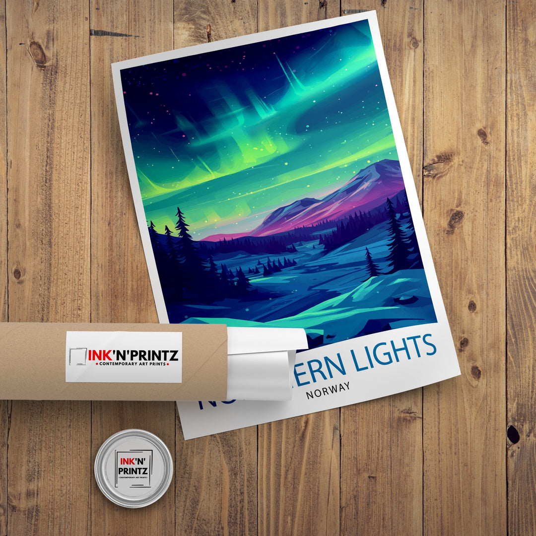 Northern Lights Aurora Borealis Travel Print Celestial Wall Decor Night Sky Poster Aurora Borealis Travel Prints Northern Lights Art Print
