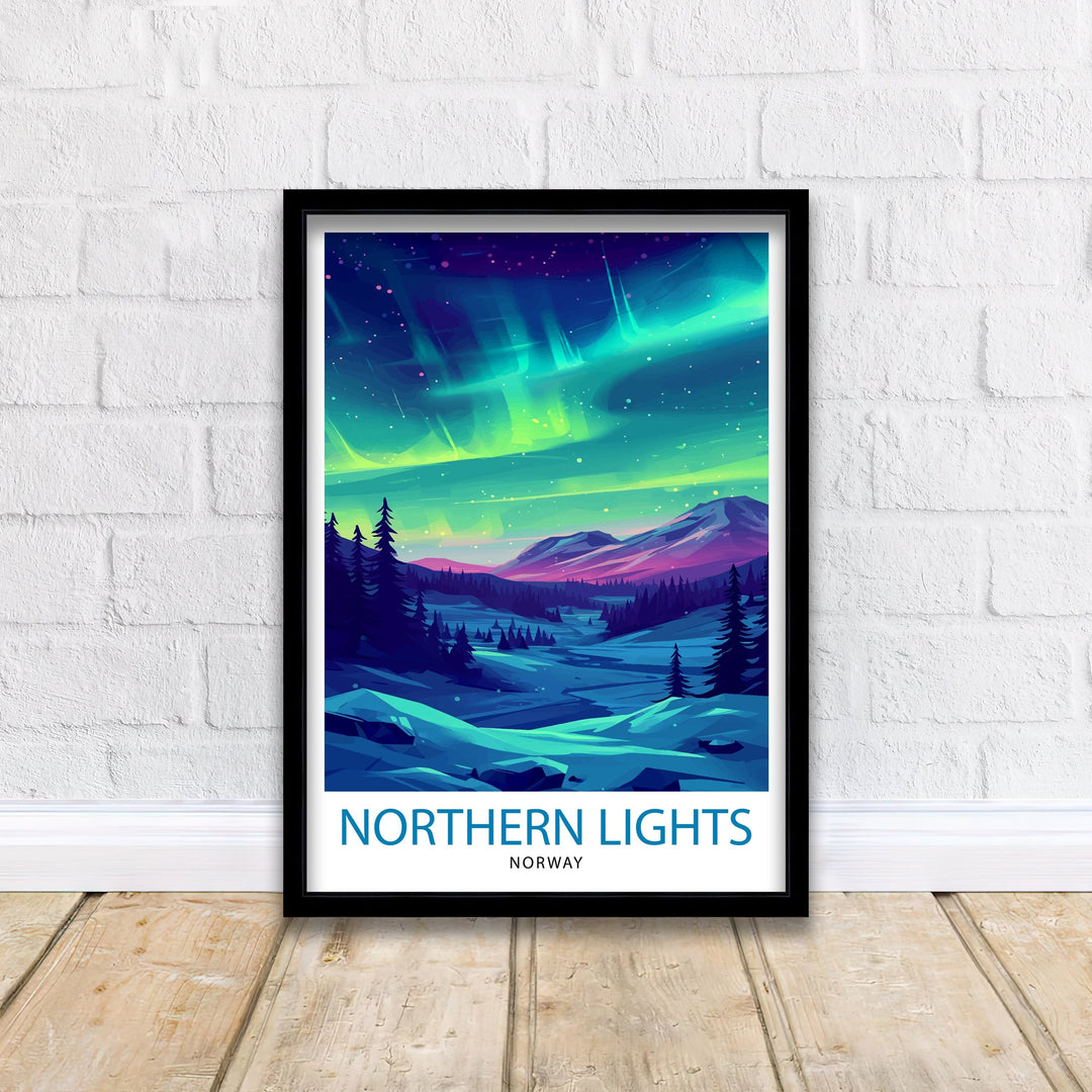 Northern Lights Aurora Borealis Travel Print Celestial Wall Decor Night Sky Poster Aurora Borealis Travel Prints Northern Lights Art Print