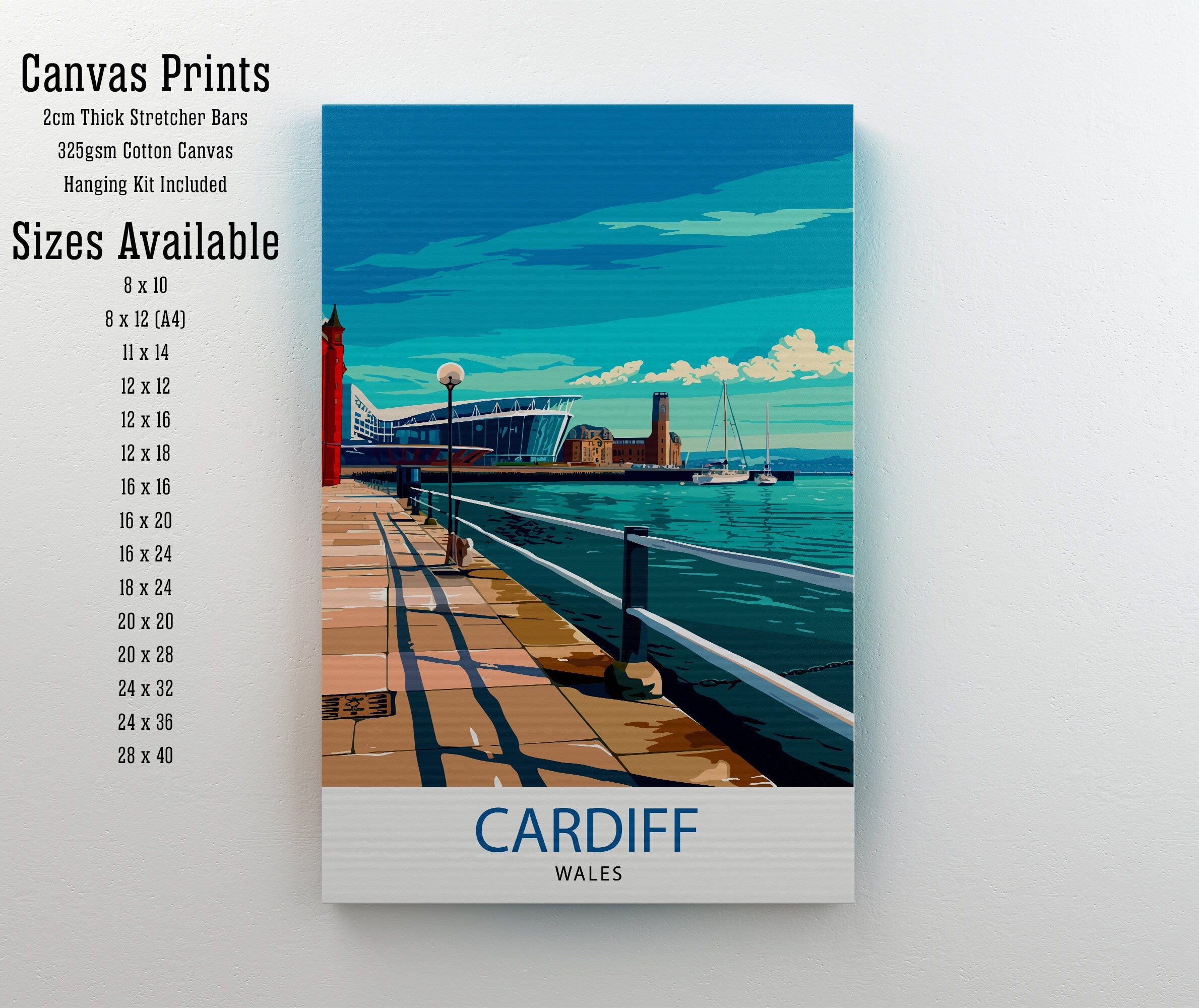 Cardiff Travel Print | Cardiff Poster| Cardiff Wall Art| Travel Poster| Travel Print| Cardiff Castle| Cardiff Travel Print| Cardiff Art