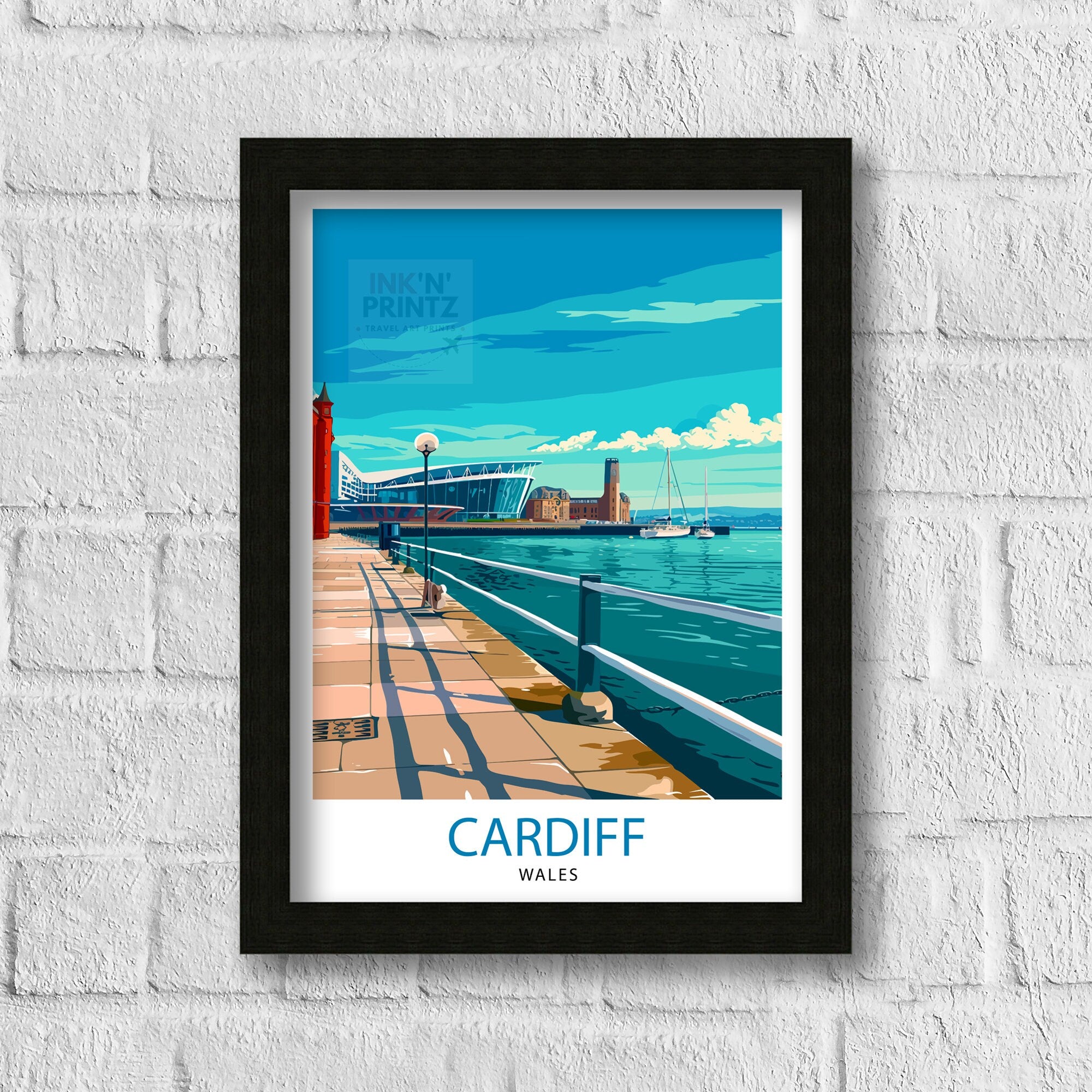 Cardiff Travel Print | Cardiff Poster| Cardiff Wall Art| Travel Poster| Travel Print| Cardiff Castle| Cardiff Travel Print| Cardiff Art