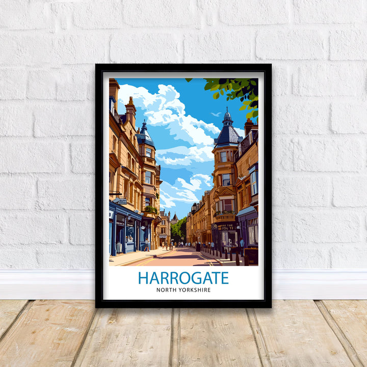 Harrogate Yorkshire Poster English Spa Town Art Victorian Architecture Poster British Garden Town