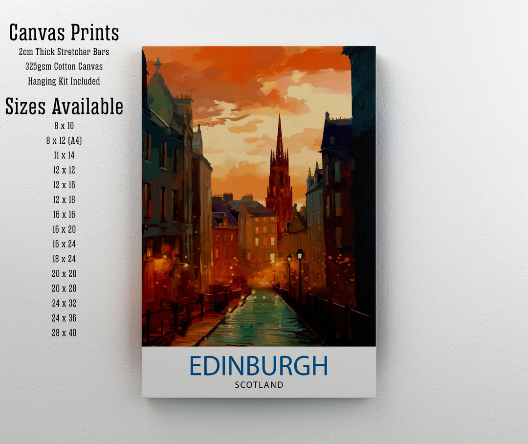 Edinburgh Scotland Travel Poster Edinburgh Wall Art Edinburgh Home Decor Scotland Illustration