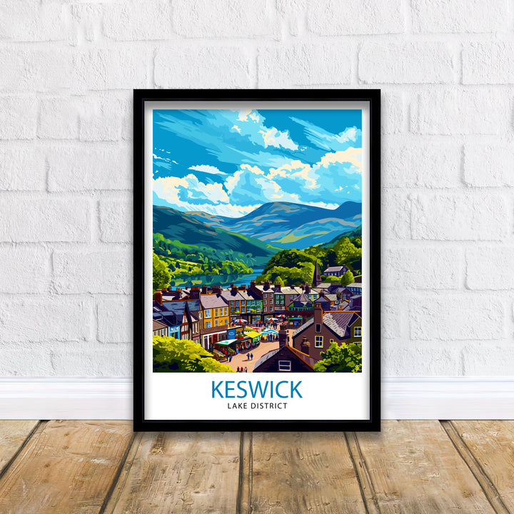 Keswick Lake District Travel Poster Lake District