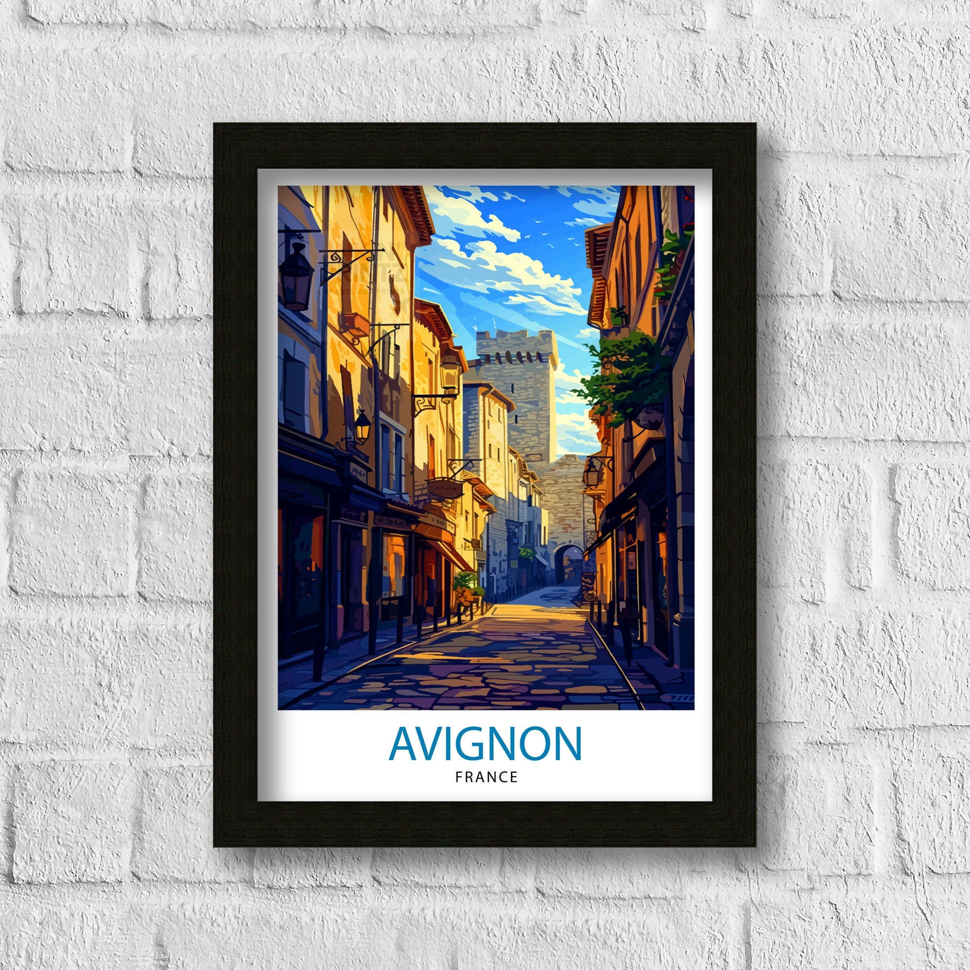 Avignon France Travel Print , Avignon Wall Decor, Avignon Home Living Decor, Avignon France Illustration, Travel Poster Gift for Avignon