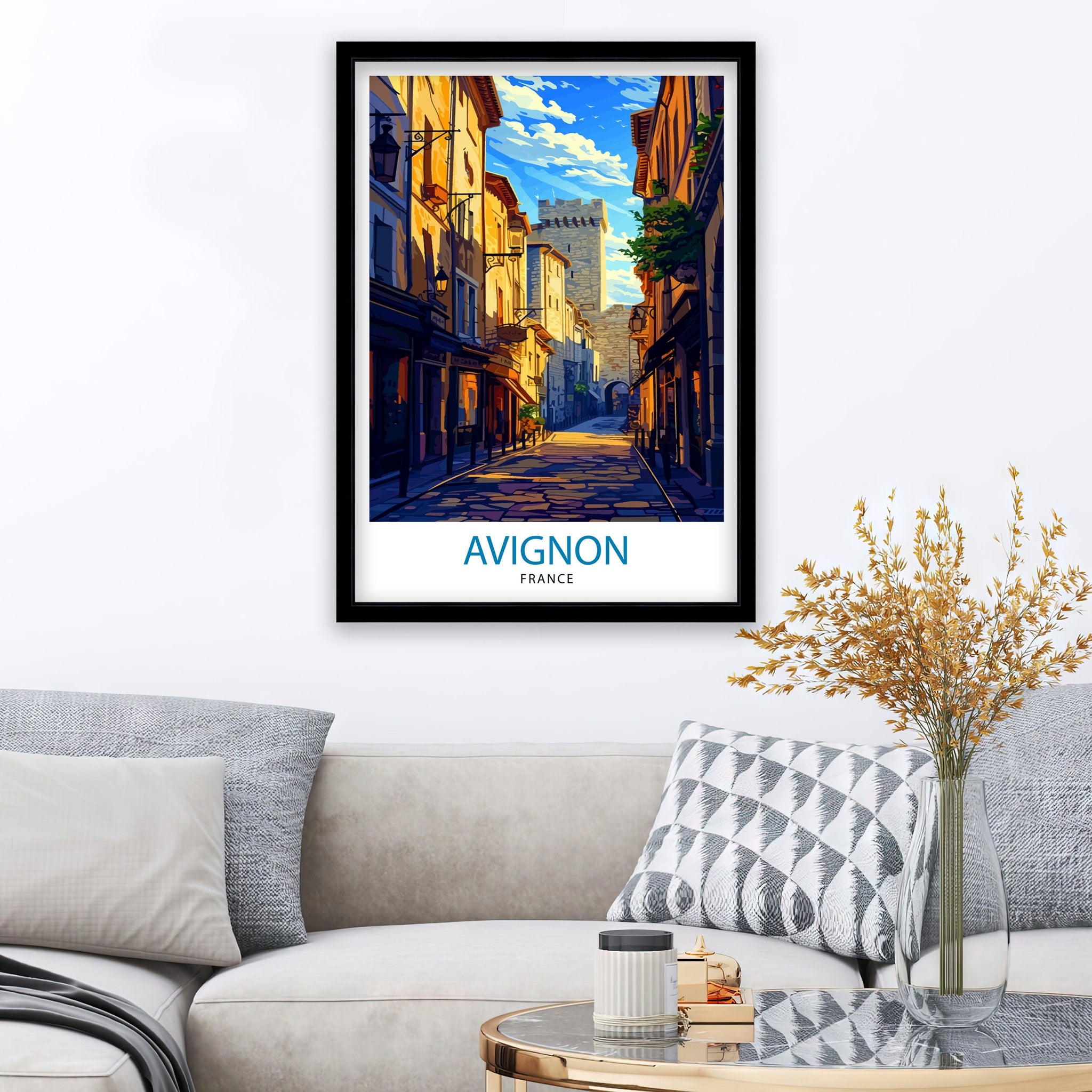 Avignon France Travel Print , Avignon Wall Decor, Avignon Home Living Decor, Avignon France Illustration, Travel Poster Gift for Avignon
