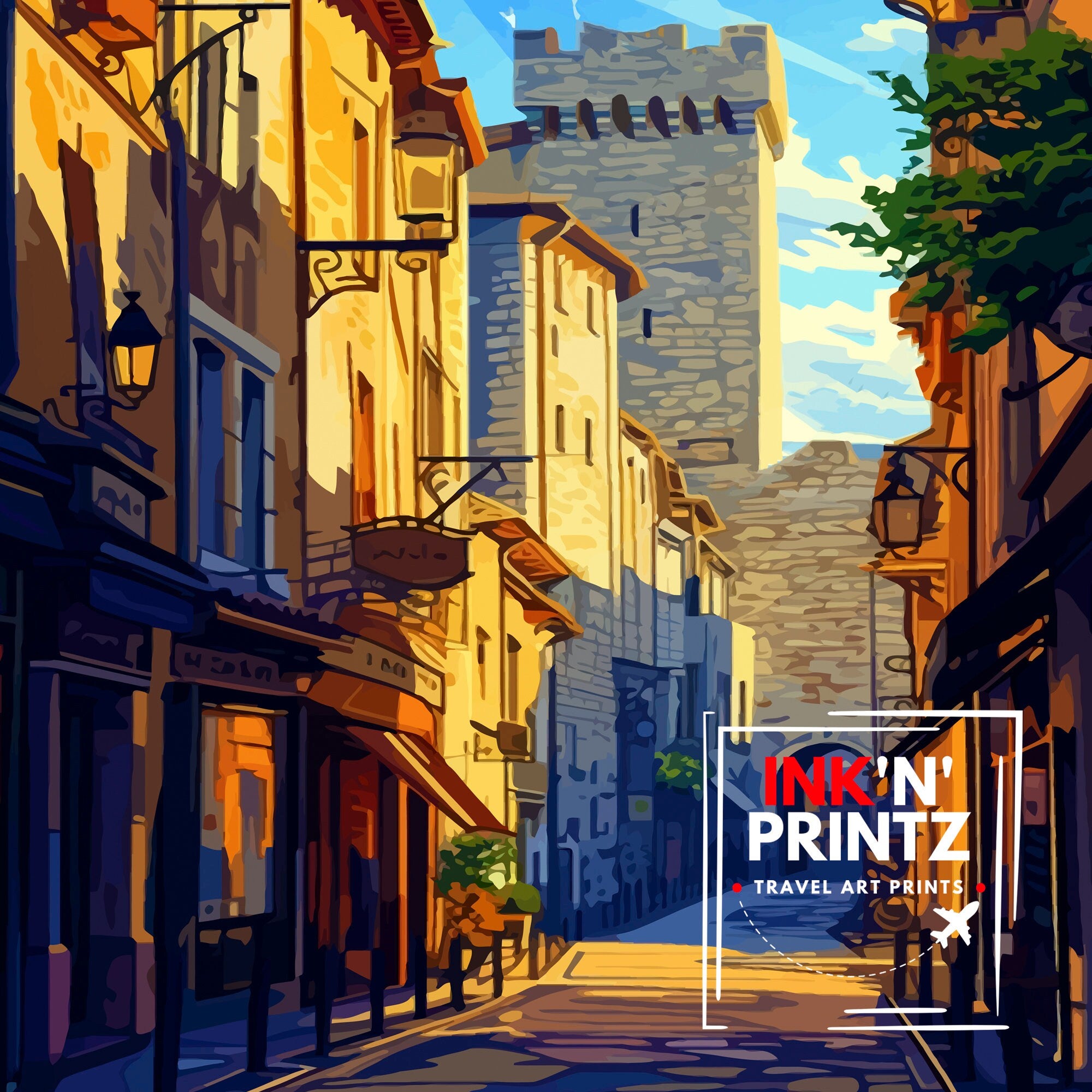 Avignon France Travel Print , Avignon Wall Decor, Avignon Home Living Decor, Avignon France Illustration, Travel Poster Gift for Avignon