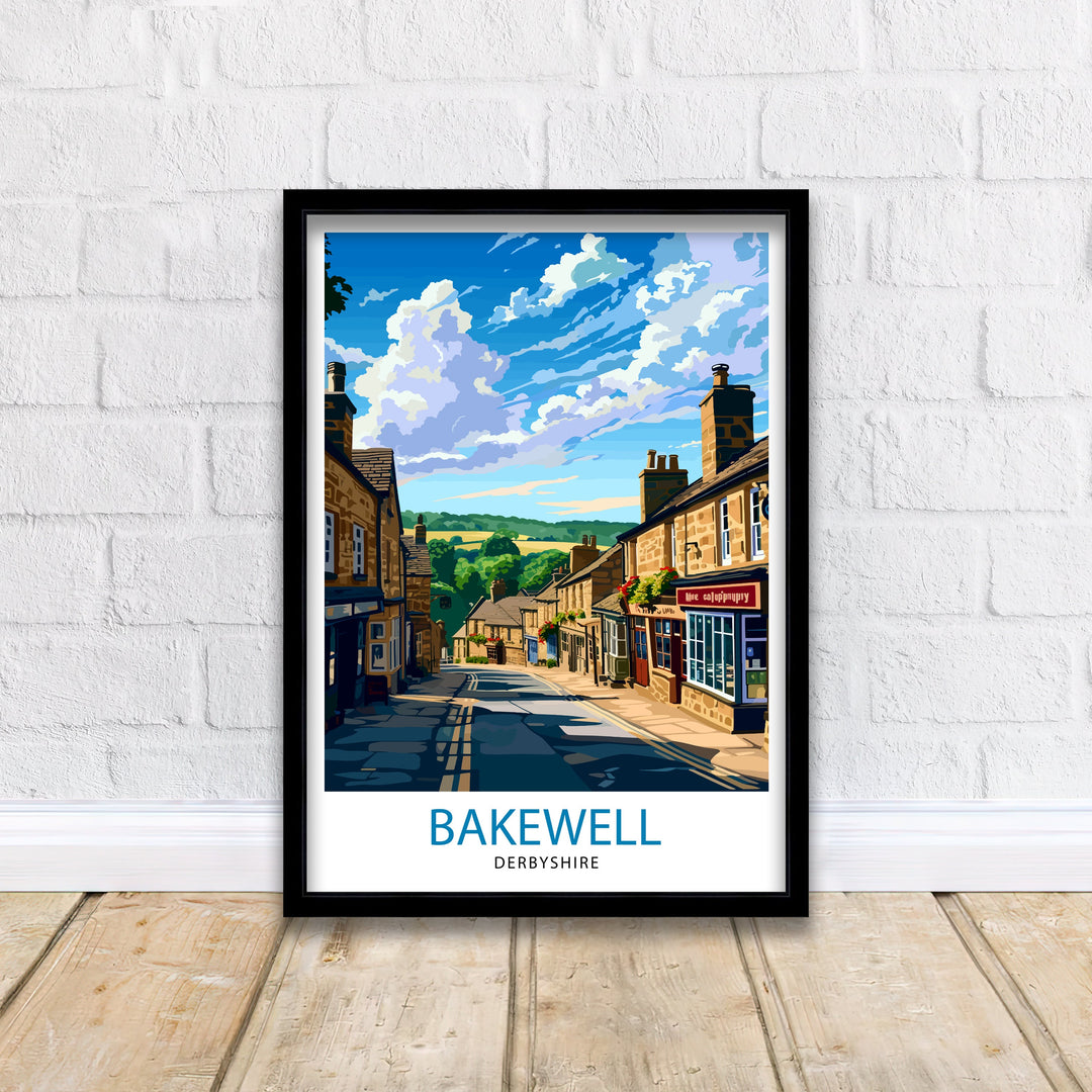 Bakewell England Poster Charming Market Town Art Derbyshire Dales Poster English Countryside