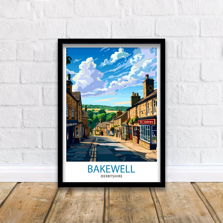 Bakewell England Poster Charming Market Town Art Derbyshire Dales Poster English Countryside