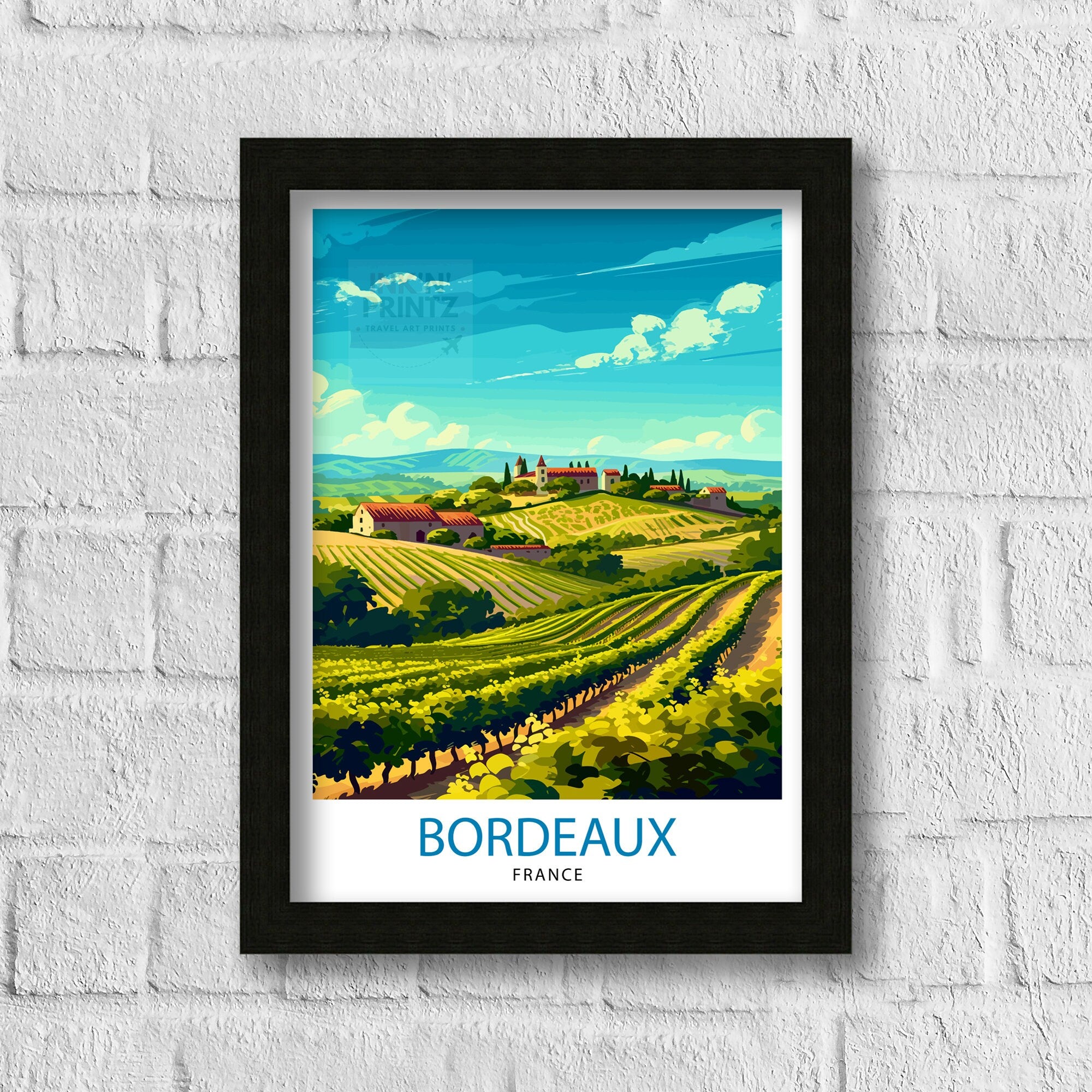Bordeaux France Travel Print Bordeaux Wall Decor Bordeaux Poster France Travel Prints Bordeaux Art Print Bordeaux Illustration Bordeaux