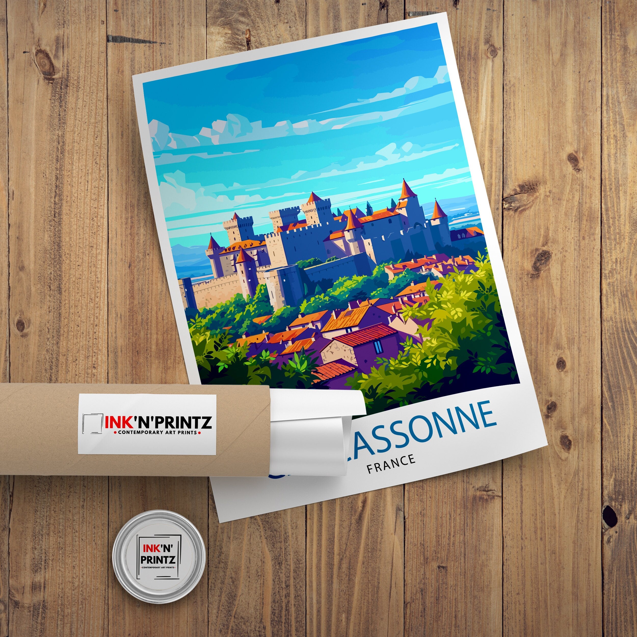 Carcassonne France Travel Print Carcassonne Wall Decor Carcassonne Poster France Travel Prints Carcassonne Art Print Carcassonne