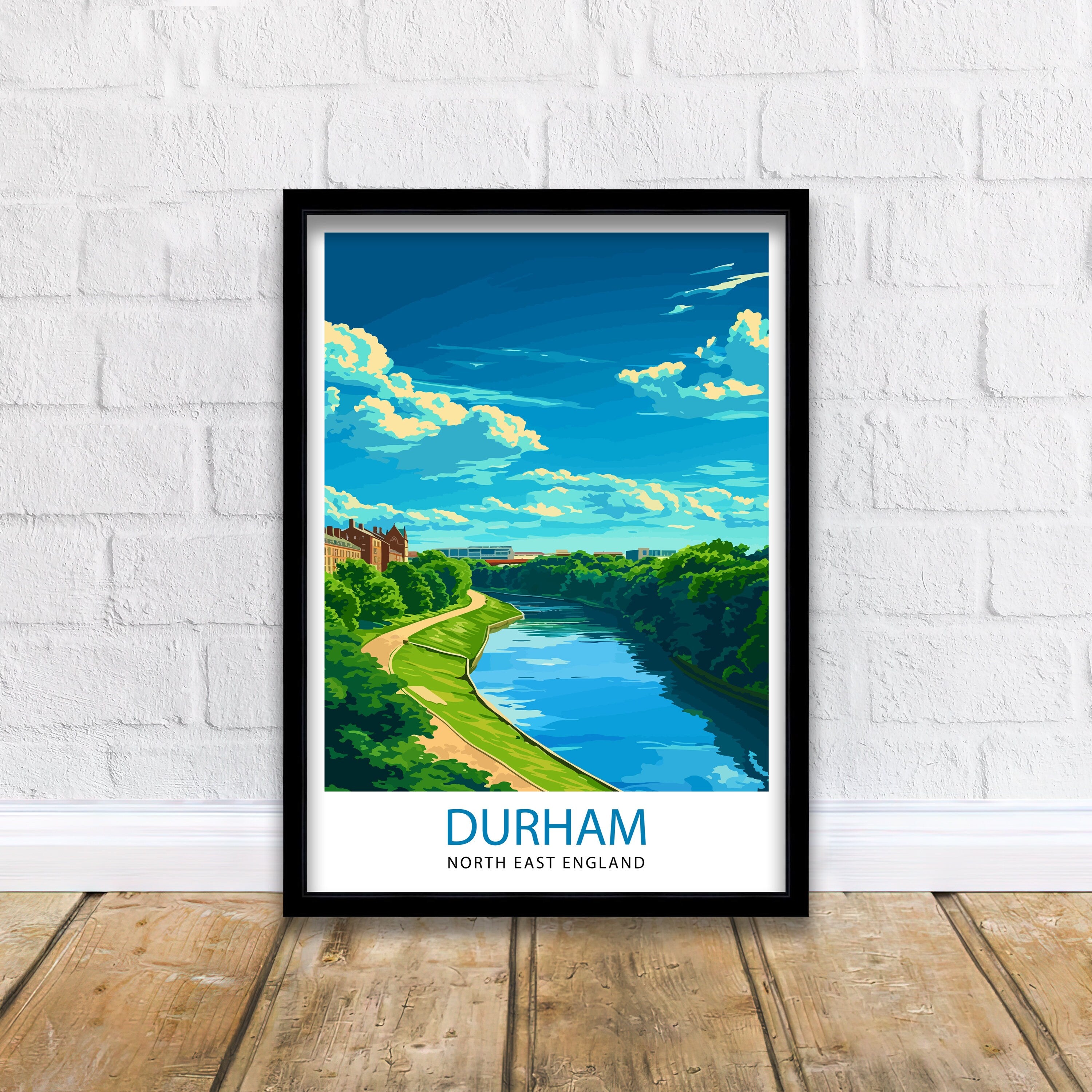 Durham United Kingdom Travel Print Durham Wall Decor Durham Poster United Kingdom Travel Prints Durham Art Print Durham Illustration Durham