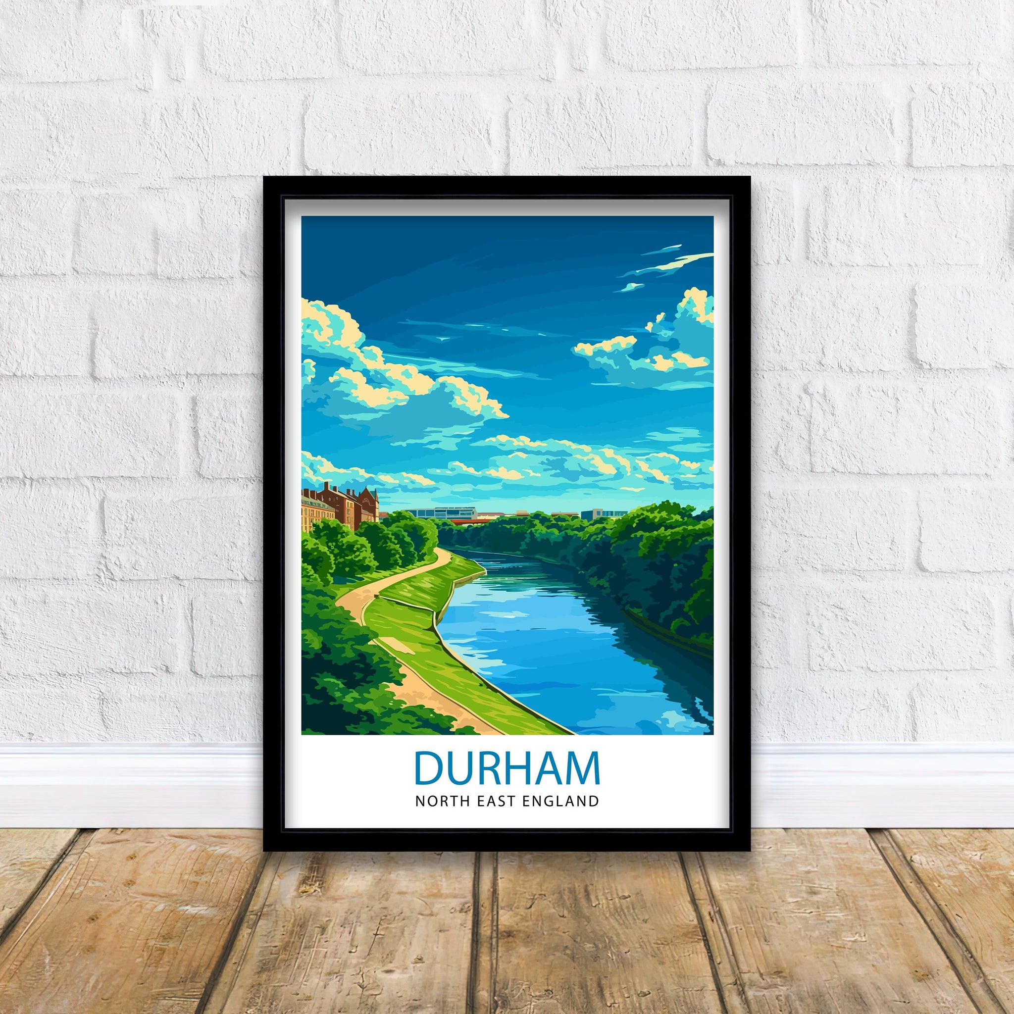 Durham United Kingdom Travel Print Durham Wall Decor Durham Poster United Kingdom Travel Prints Durham Art Print Durham Illustration Durham