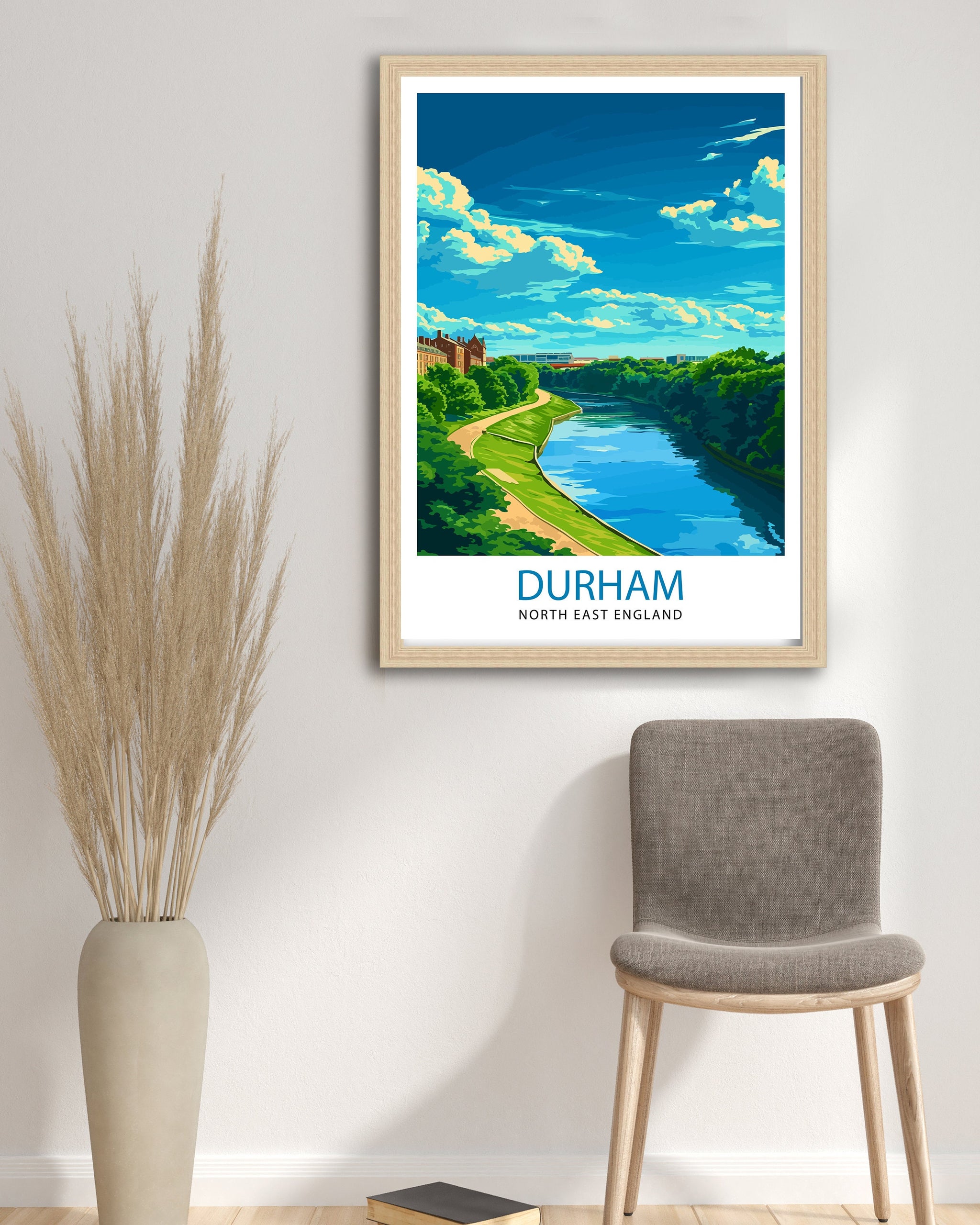 Durham United Kingdom Travel Print Durham Wall Decor Durham Poster United Kingdom Travel Prints Durham Art Print Durham Illustration Durham