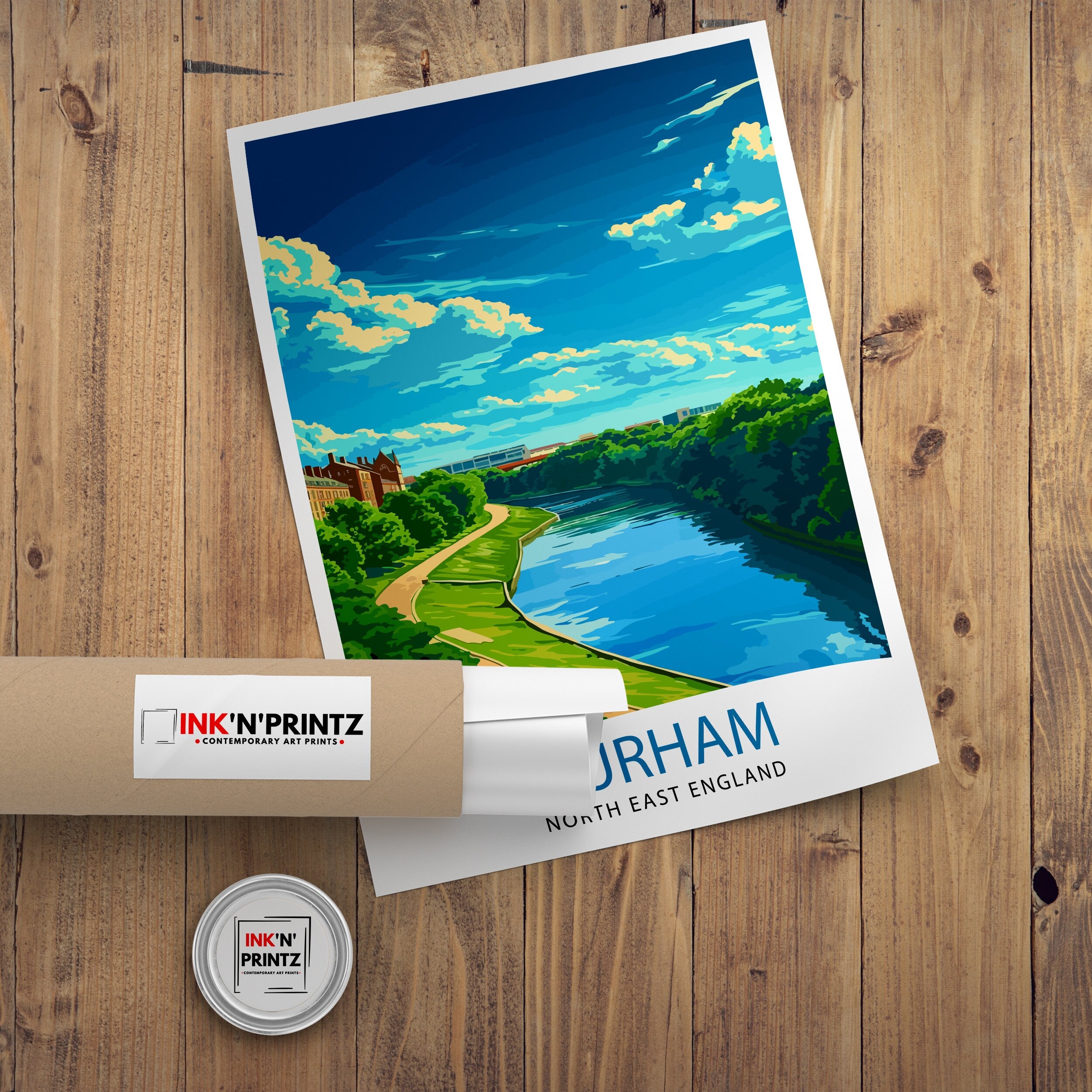 Durham United Kingdom Travel Print Durham Wall Decor Durham Poster United Kingdom Travel Prints Durham Art Print Durham Illustration Durham