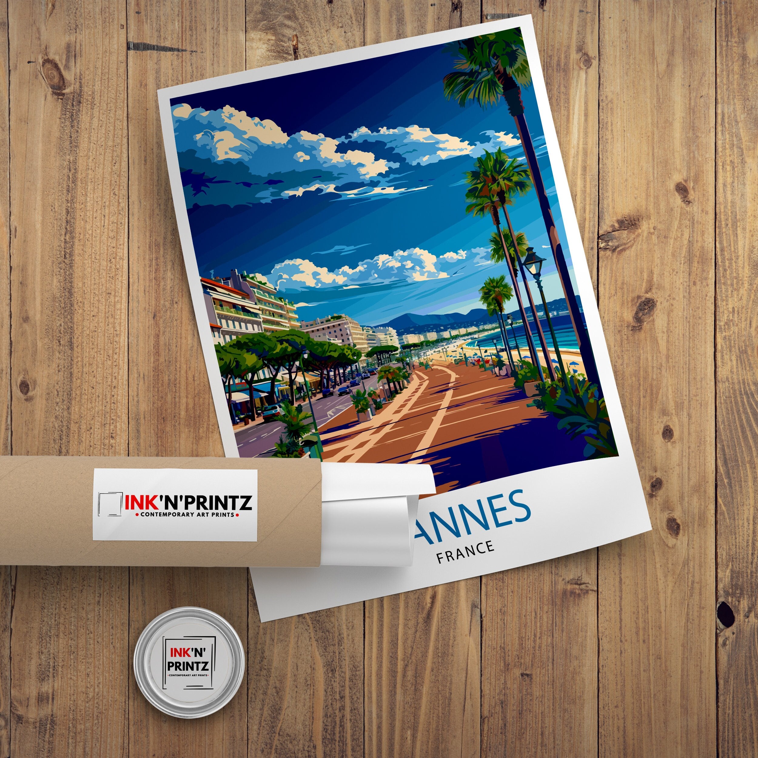 Cannes France Travel Print Cannes Wall Decor Cannes Poster French Riviera Travel Prints Cannes Art Print Cannes Illustration