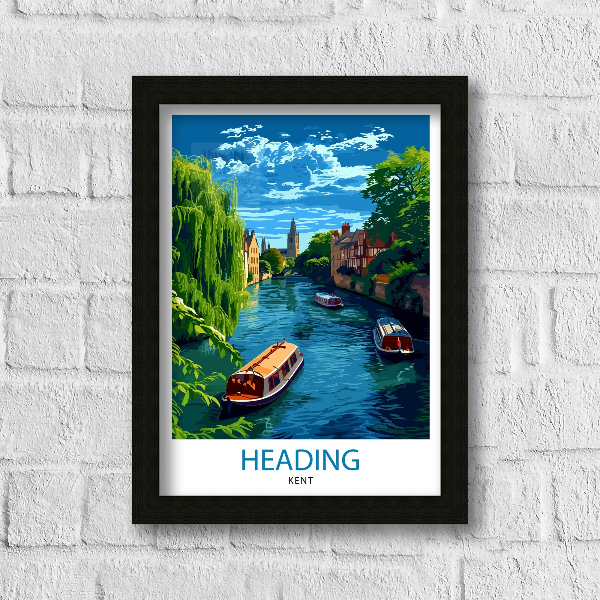 Canterbury Kent Travel Print Canterbury Wall Decor Canterbury Home Living Decor Canterbury Kent Illustration Travel Poster Gift