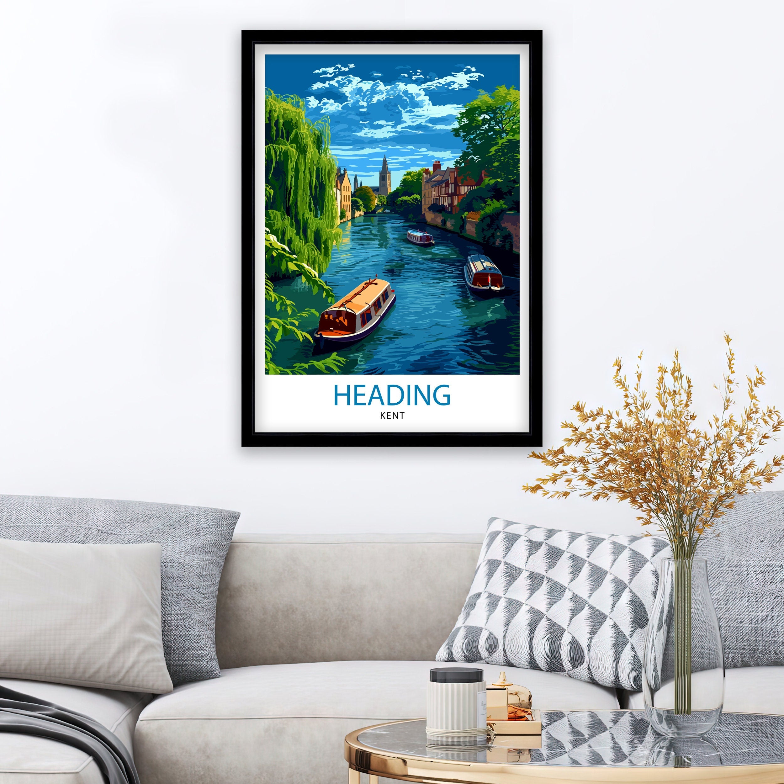 Canterbury Kent Travel Print Canterbury Wall Decor Canterbury Home Living Decor Canterbury Kent Illustration Travel Poster Gift