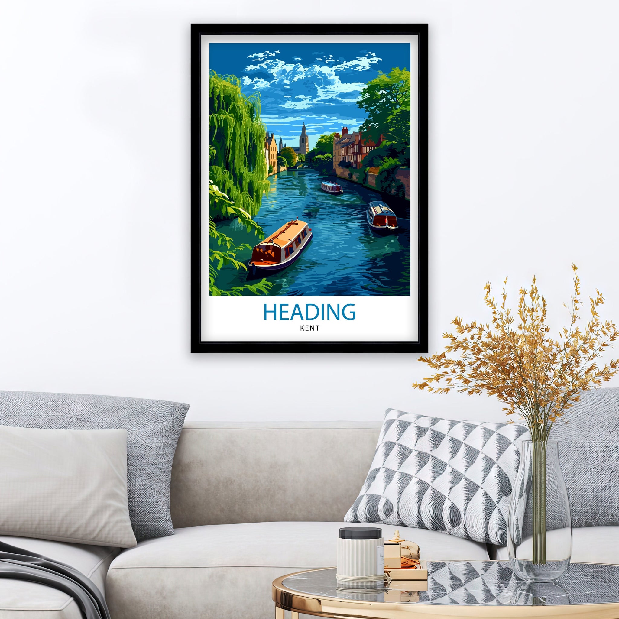 Canterbury Kent Travel Print Canterbury Wall Decor Canterbury Home Living Decor Canterbury Kent Illustration Travel Poster Gift