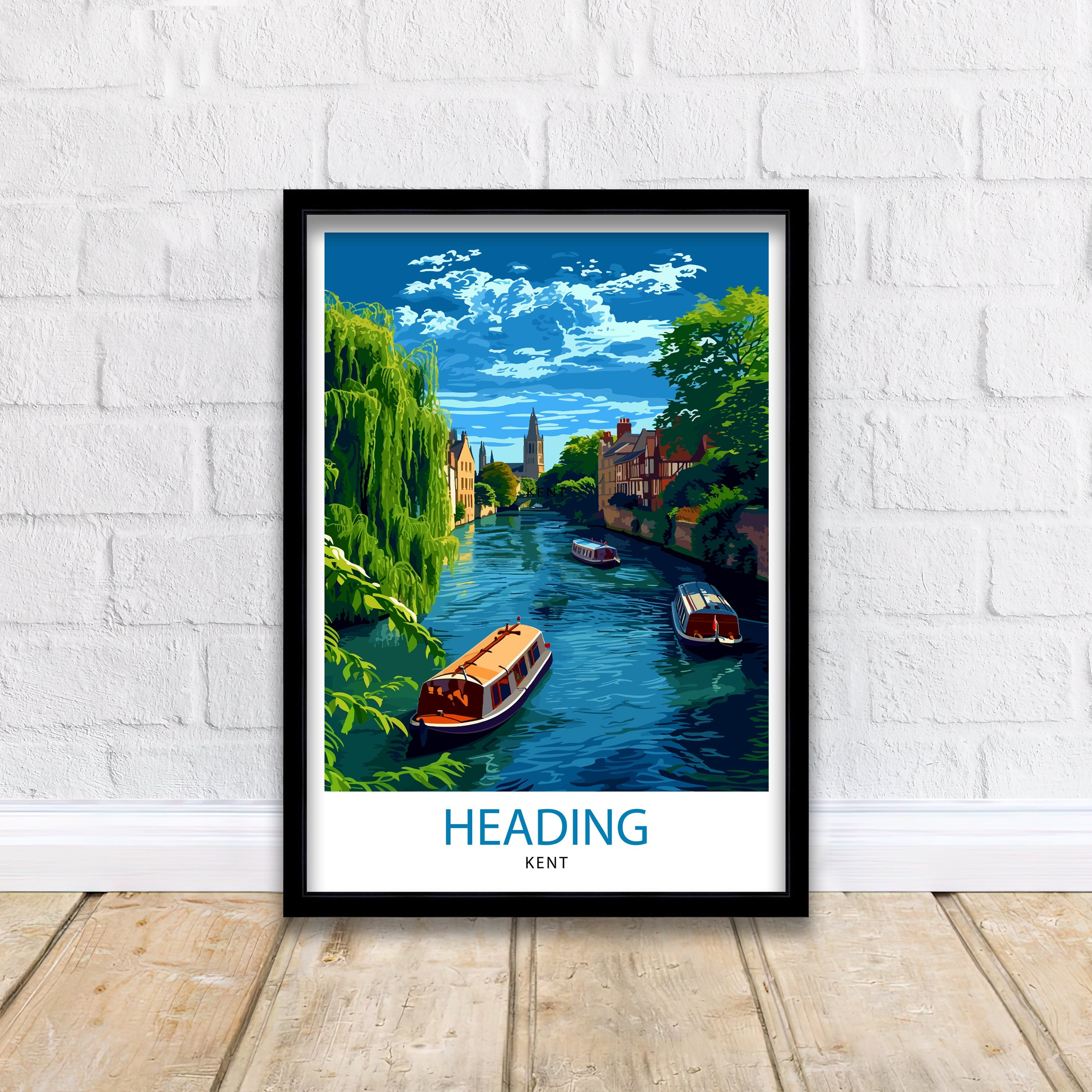 Canterbury Kent Travel Print Canterbury Wall Decor Canterbury Home Living Decor Canterbury Kent Illustration Travel Poster Gift