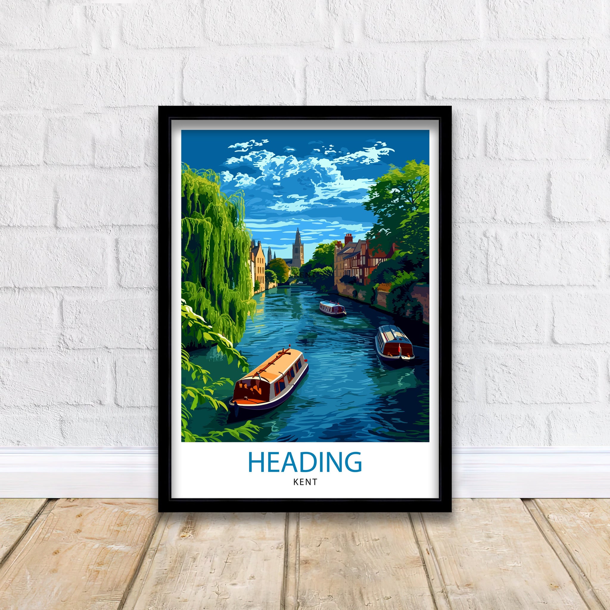 Canterbury Kent Travel Print Canterbury Wall Decor Canterbury Home Living Decor Canterbury Kent Illustration Travel Poster Gift