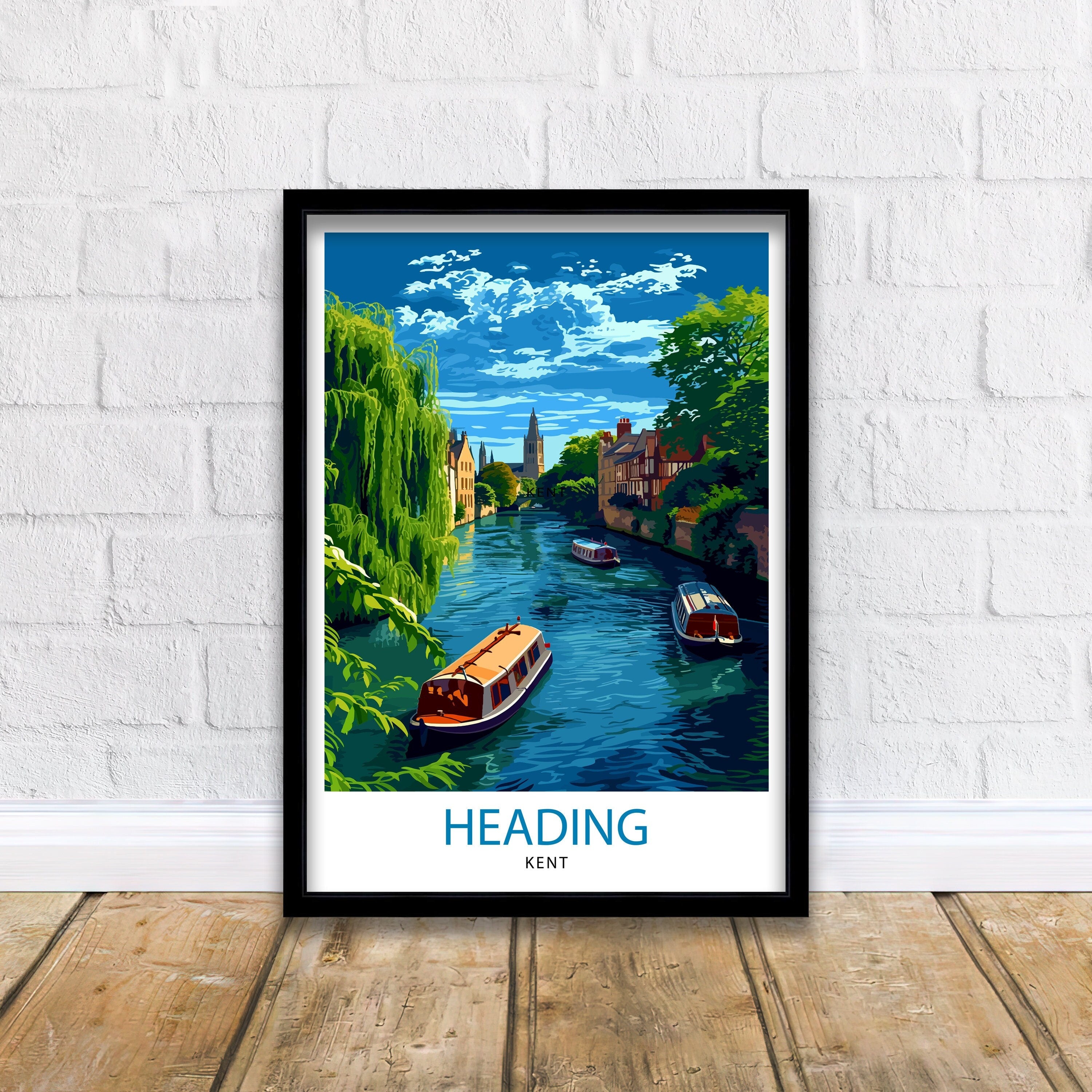 Canterbury Kent Travel Print Canterbury Wall Decor Canterbury Home Living Decor Canterbury Kent Illustration Travel Poster Gift