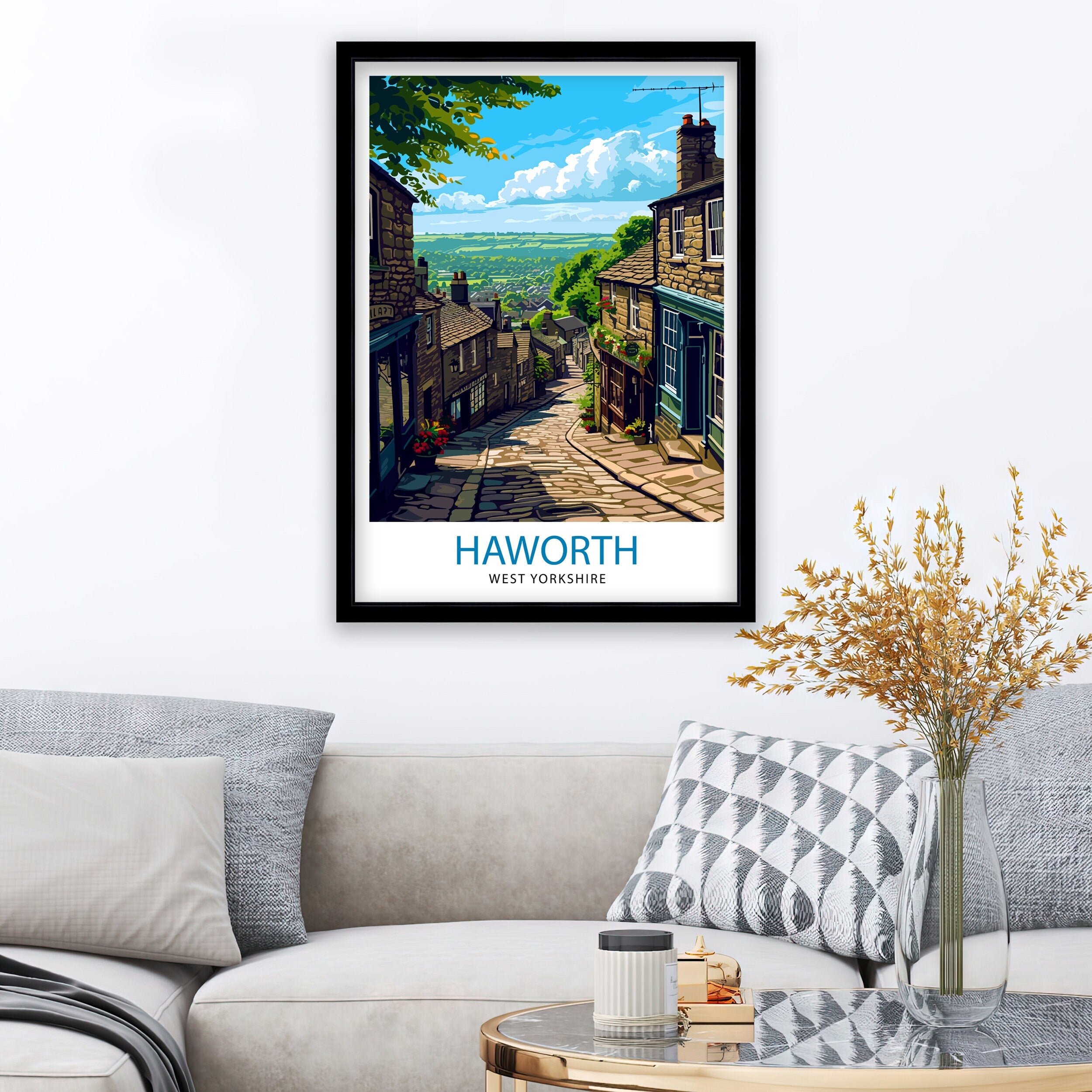 Haworth Yorkshire Travel Print Haworth Wall Art Haworth Home Decor Haworth Illustration Yorkshire Travel Poster Gift For Haworth, England