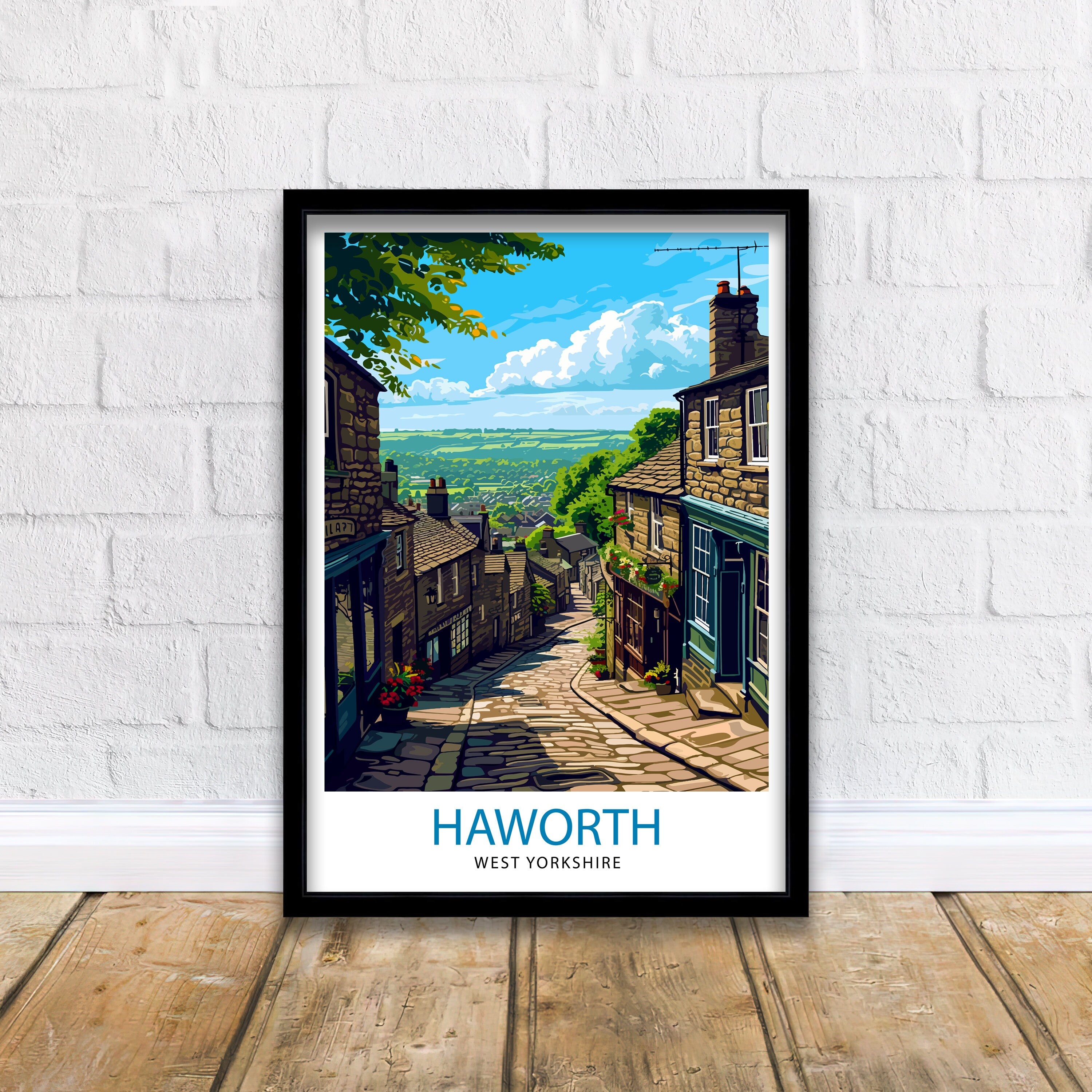 Haworth Yorkshire Travel Print Haworth Wall Art Haworth Home Decor Haworth Illustration Yorkshire Travel Poster Gift For Haworth, England