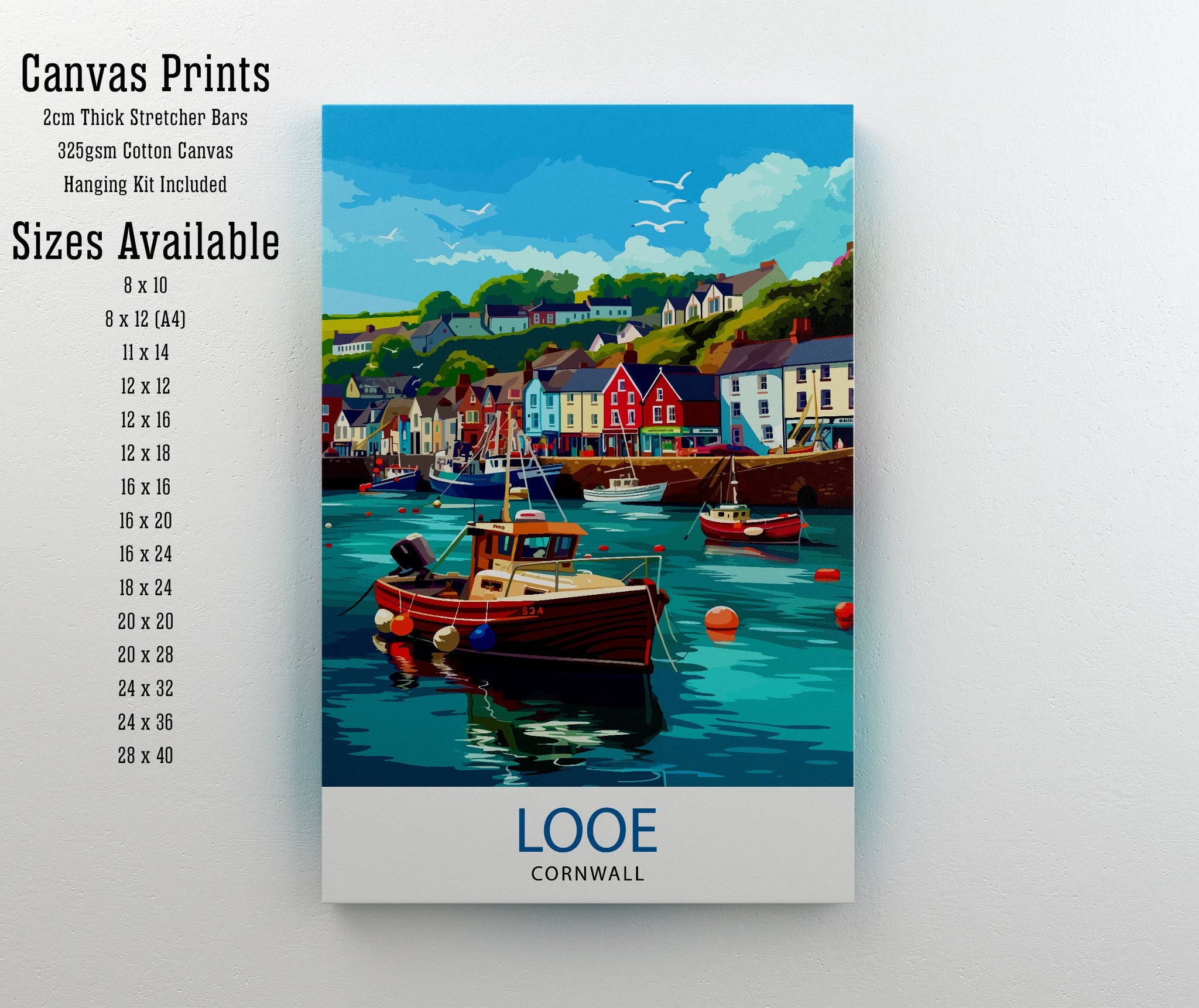 Looe Cornwall Travel Poster Looe