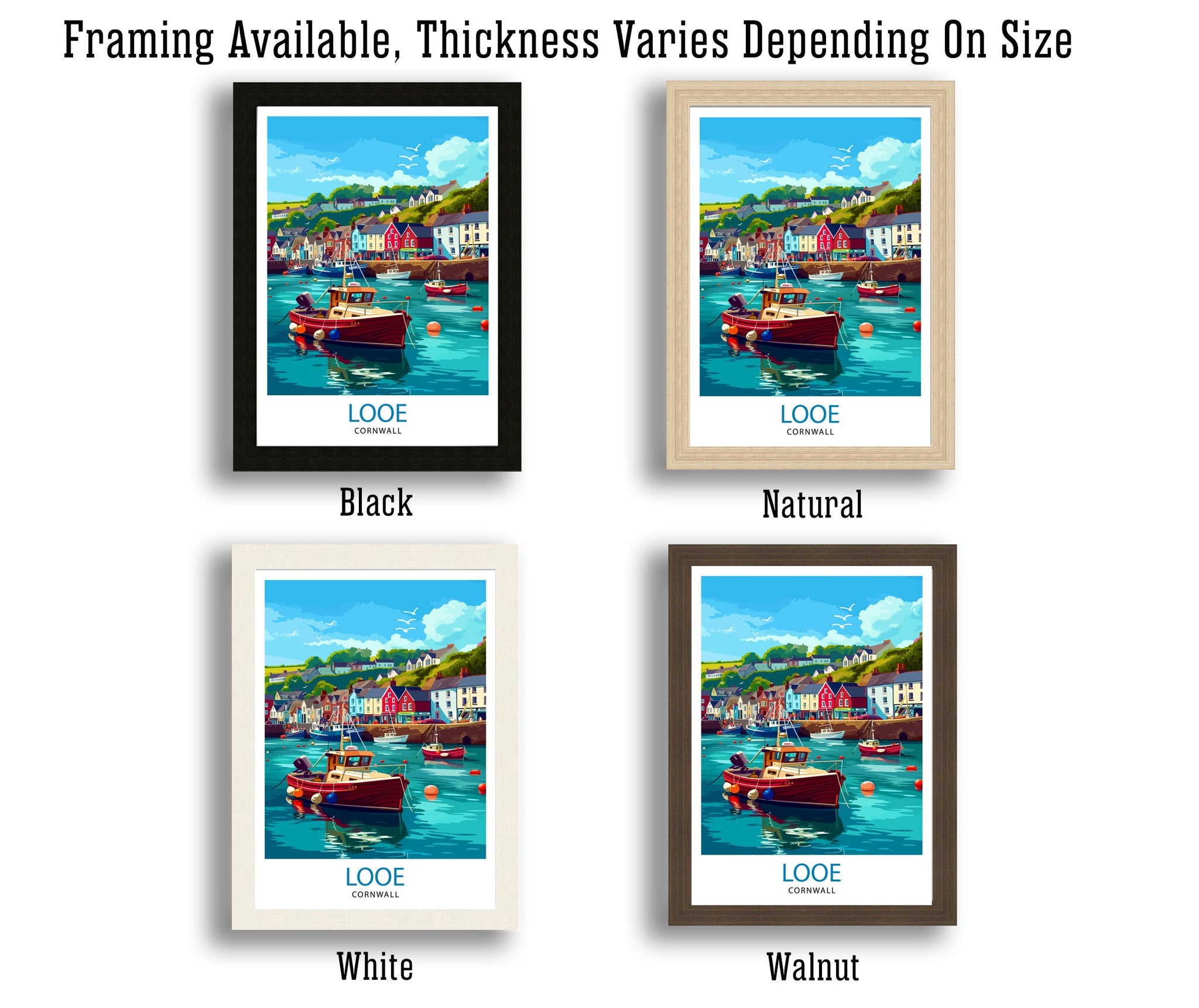 Looe Cornwall Travel Poster Looe