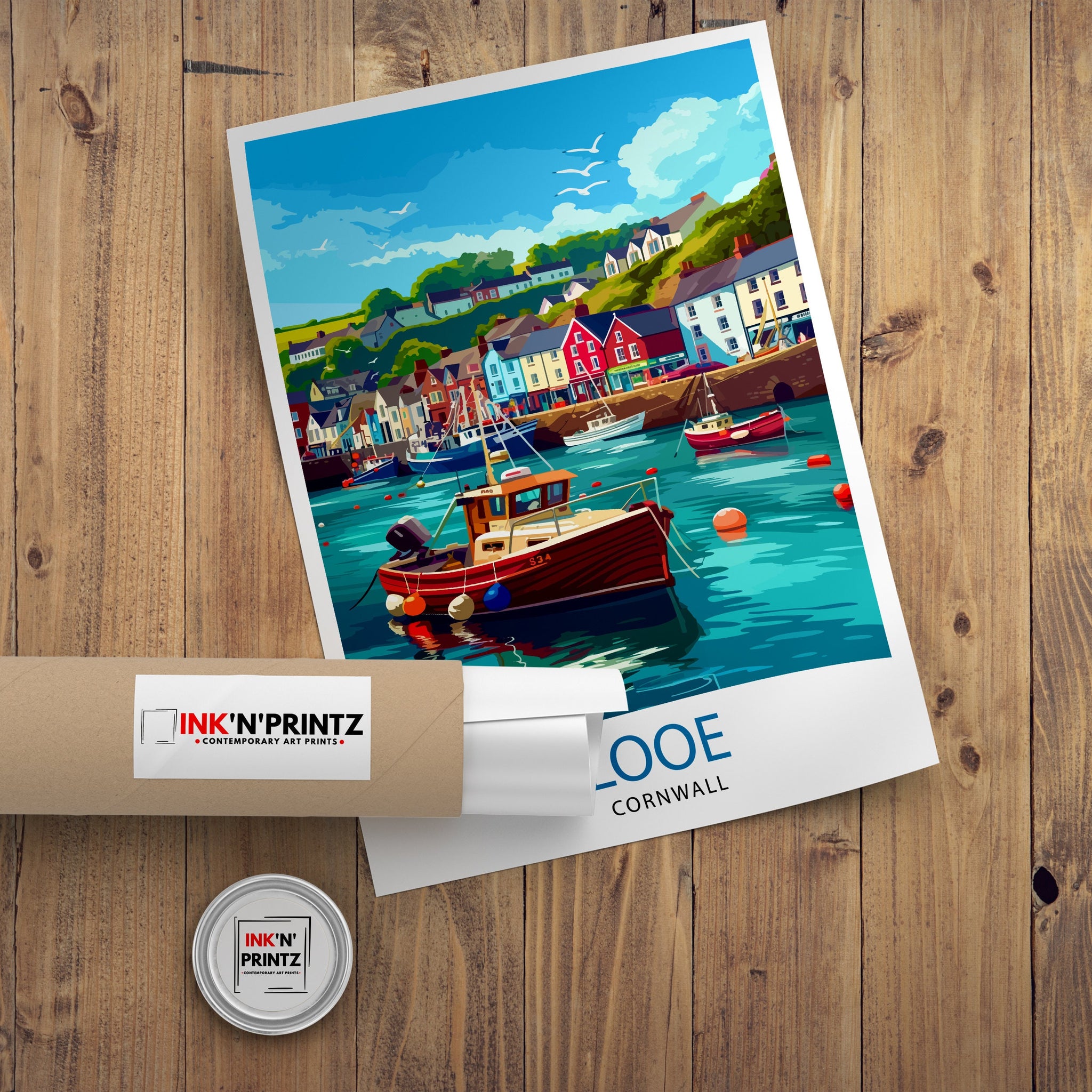 Looe Cornwall Travel Poster Looe