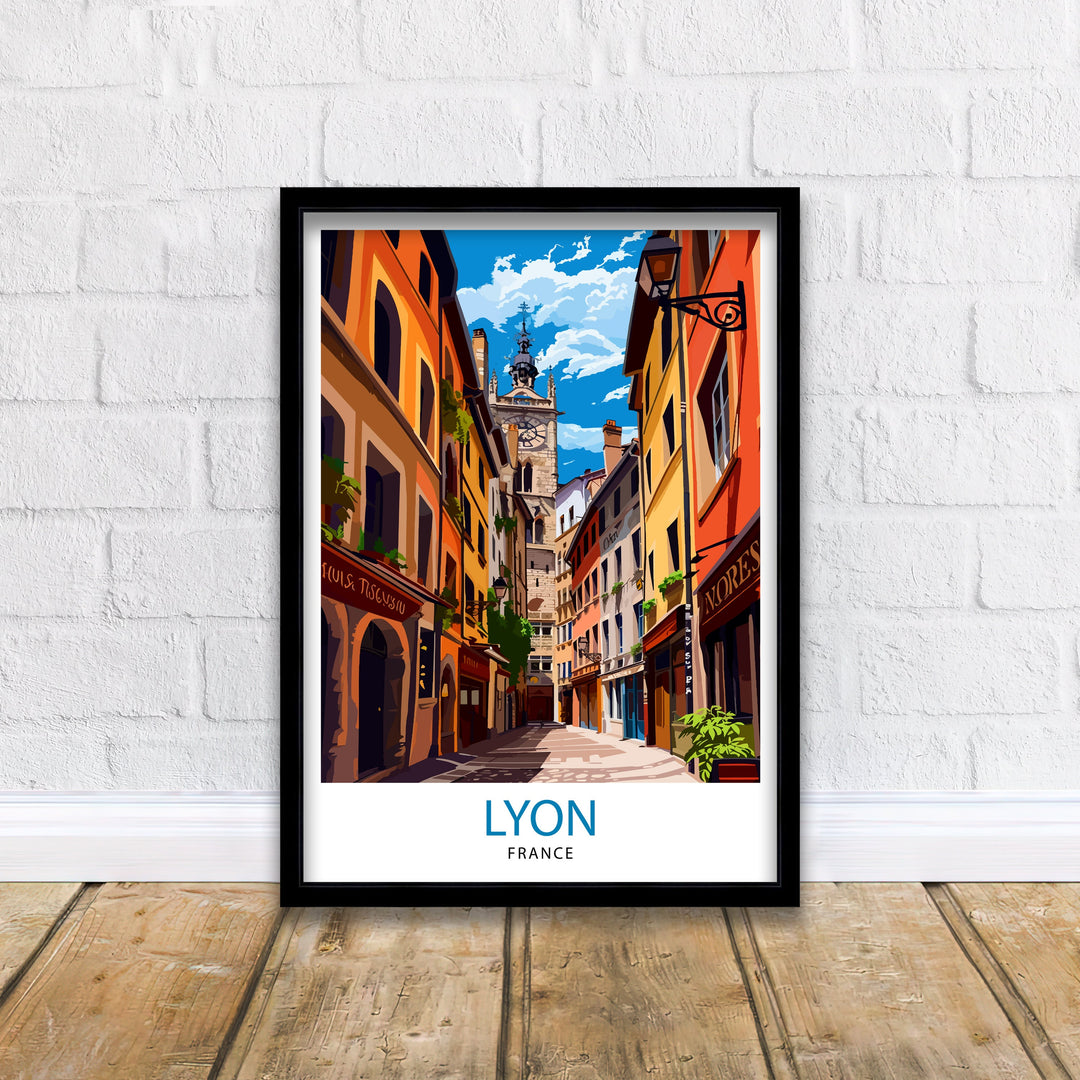 Lyon France Travel Poster Lyon