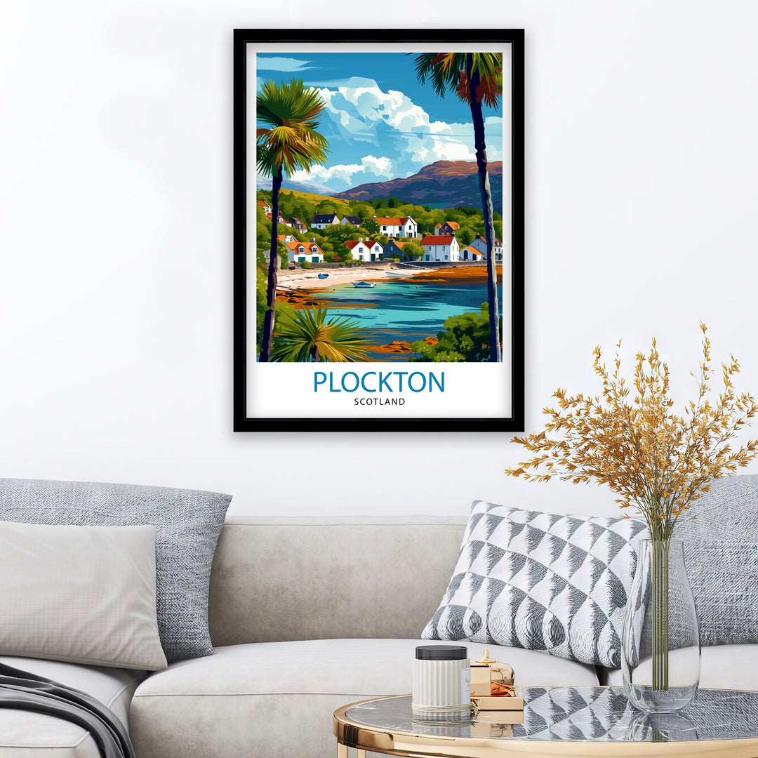 Plockton Scotland Print Scottish Highland Village Art Coastal Town Poster Loch Carron Wall Decor Scottish Countryside