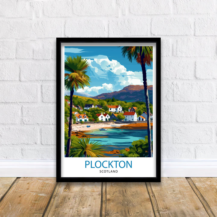 Plockton Scotland Print Scottish Highland Village Art Coastal Town Poster Loch Carron Wall Decor Scottish Countryside