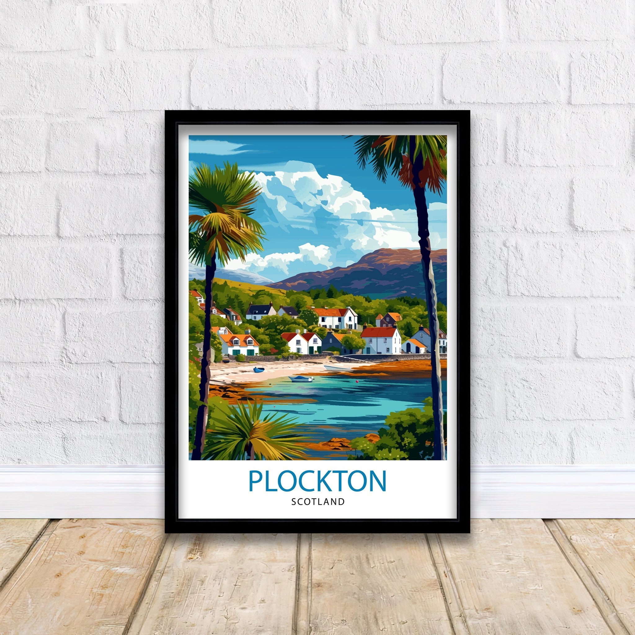 Plockton Scotland Print Scottish Highland Village Art Coastal Town Poster Loch Carron Wall Decor Scottish Countryside