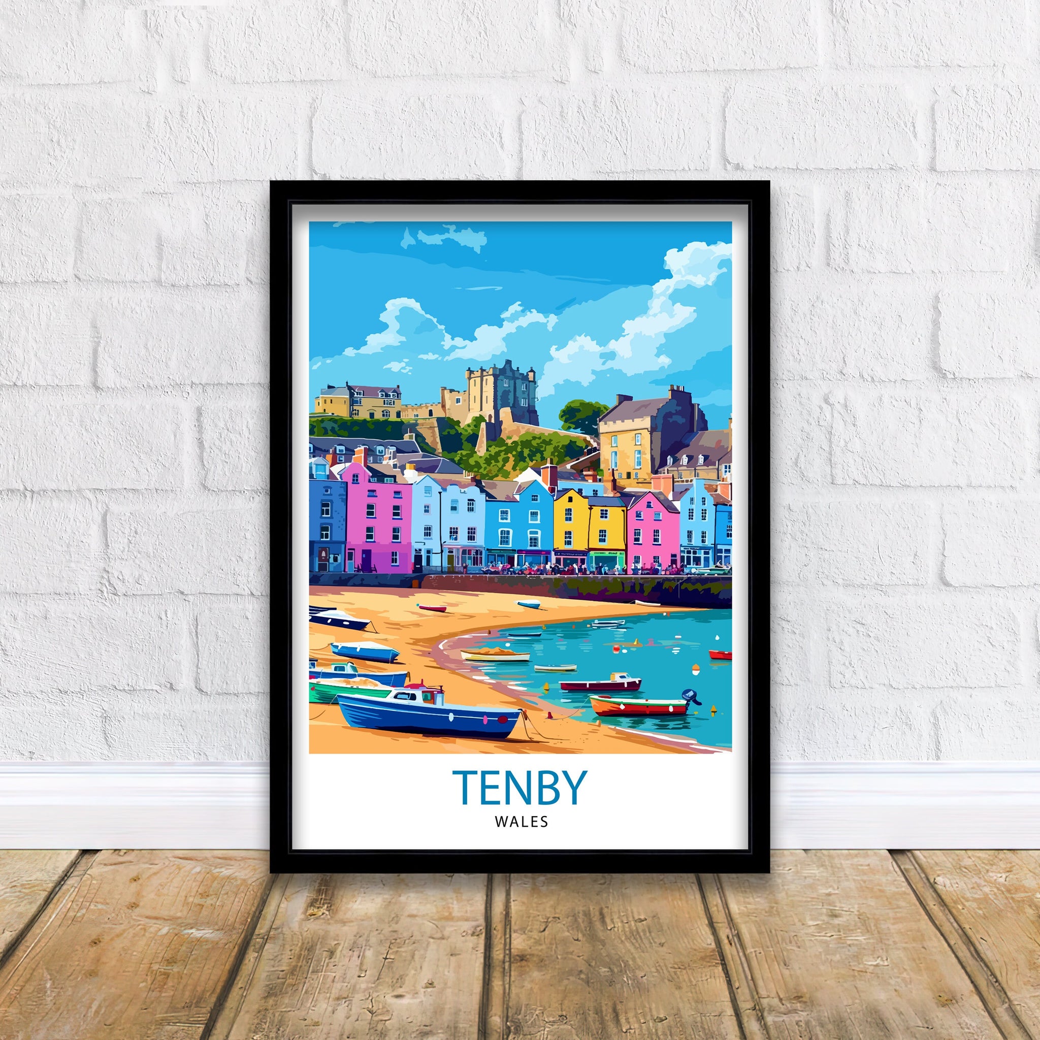 Tenby Pembrokshire Travel Poster, Art Print , Wall Art, Art Print