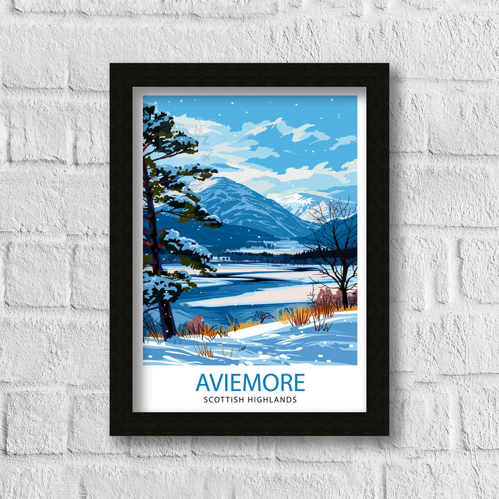 Aviemore Scotland Poster Cairngorms National Park Art Scottish Highland Poster Outdoor Adventure