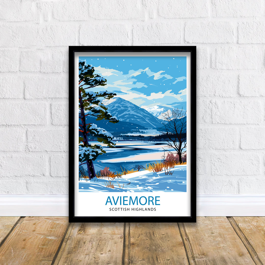 Aviemore Scotland Poster Cairngorms National Park Art Scottish Highland Poster Outdoor Adventure