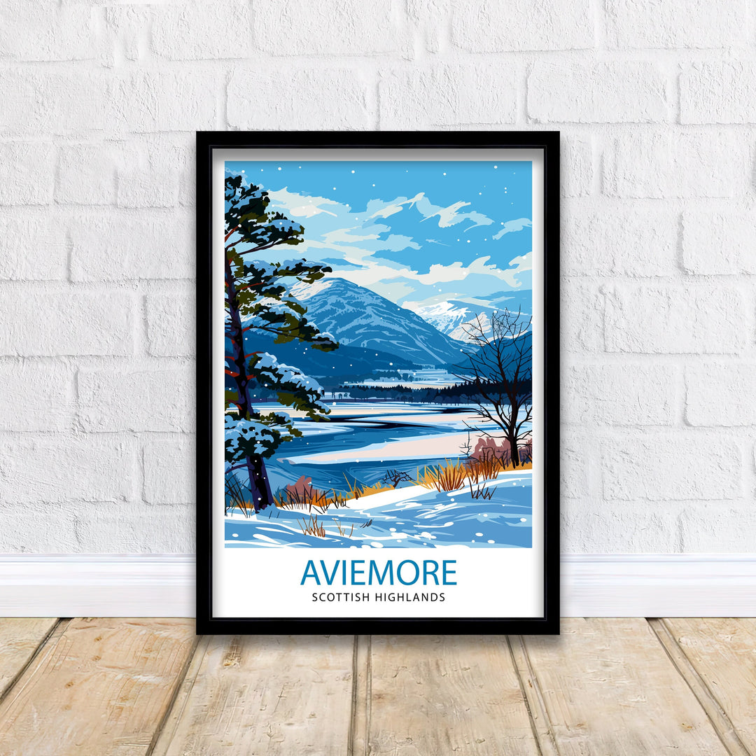 Aviemore Scotland Poster Cairngorms National Park Art Scottish Highland Poster Outdoor Adventure