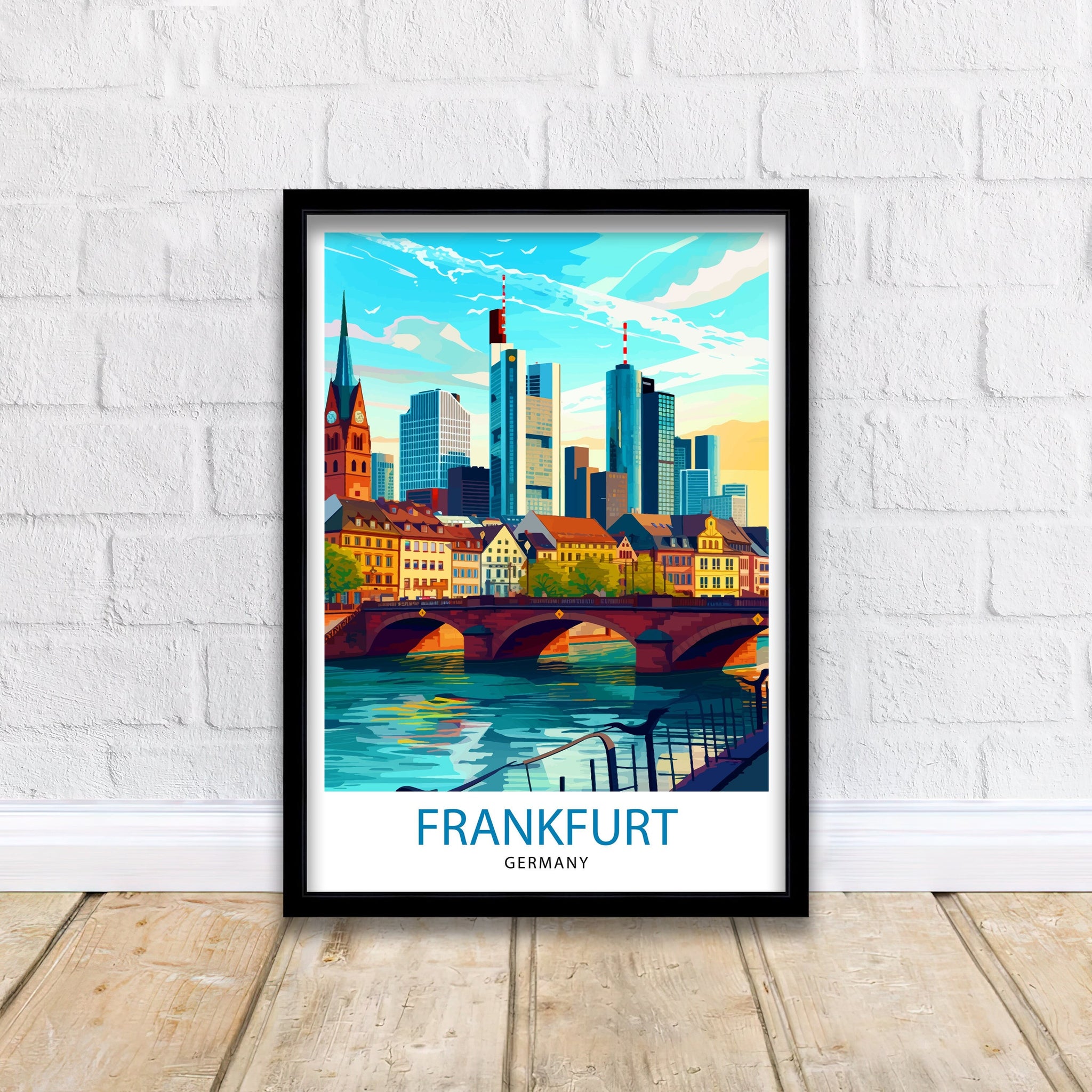 Frankfurt Germany Travel Print Frankfurt Wall Decor Frankfurt Home Living Decor Frankfurt Illustration Travel Poster Germany Travel Print
