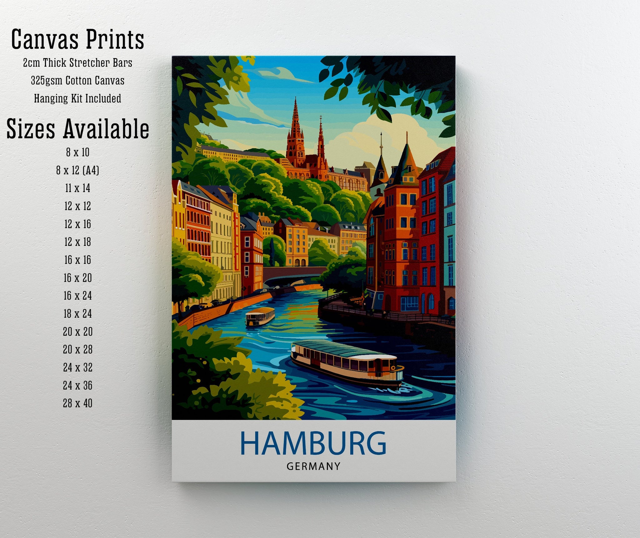 Hamburg Germany Travel Print Hamburg Wall Art Germany Travel Poster Hamburg Illustration Hamburg Gift Hamburg Home Decor