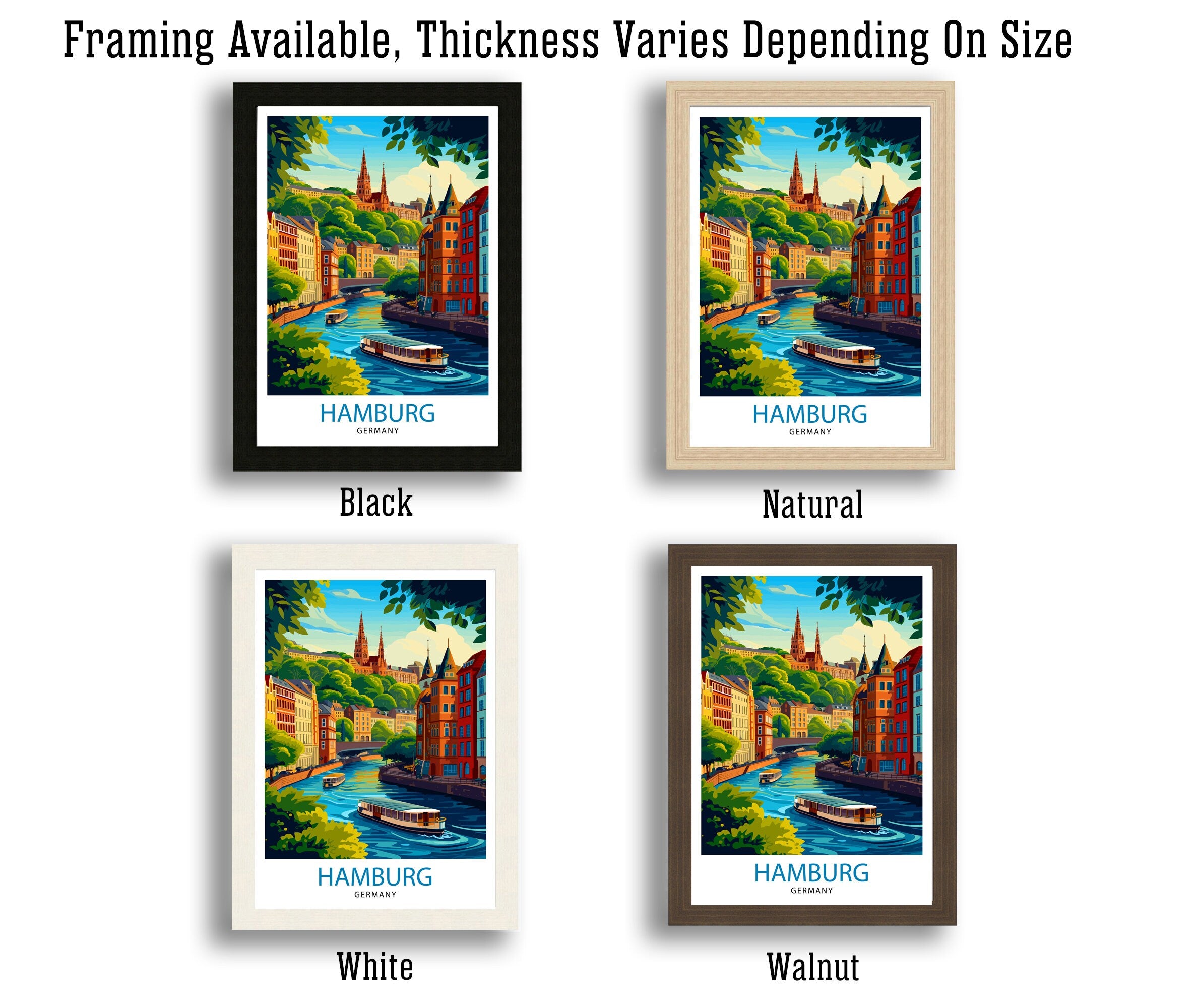 Hamburg Germany Travel Print Hamburg Wall Art Germany Travel Poster Hamburg Illustration Hamburg Gift Hamburg Home Decor