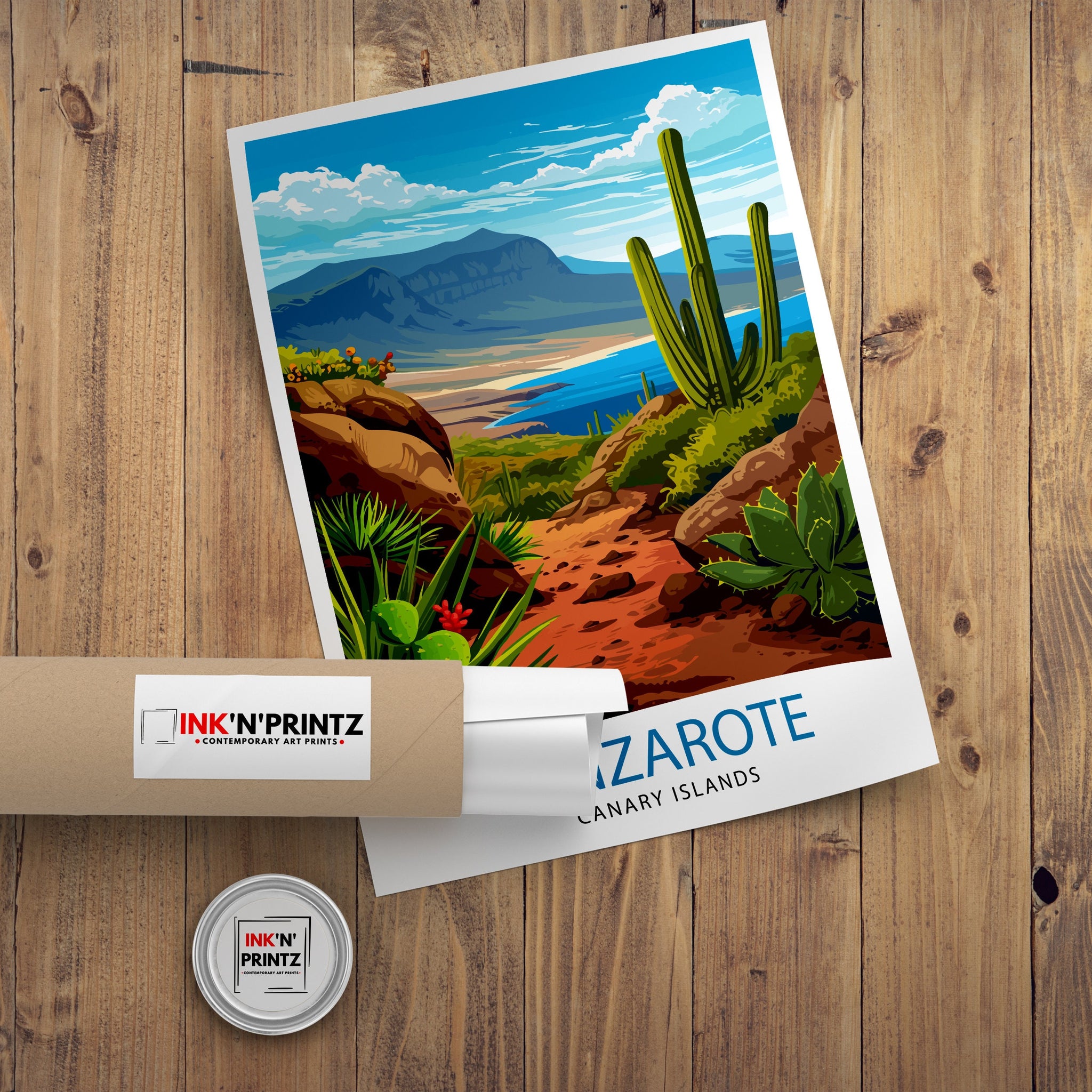Lanzarote Travel Print Lanzarote Wall Art Lanzarote Poster Spain Travel Prints Lanzarote Art Print Lanzarote Illustration Lanzarote Wall