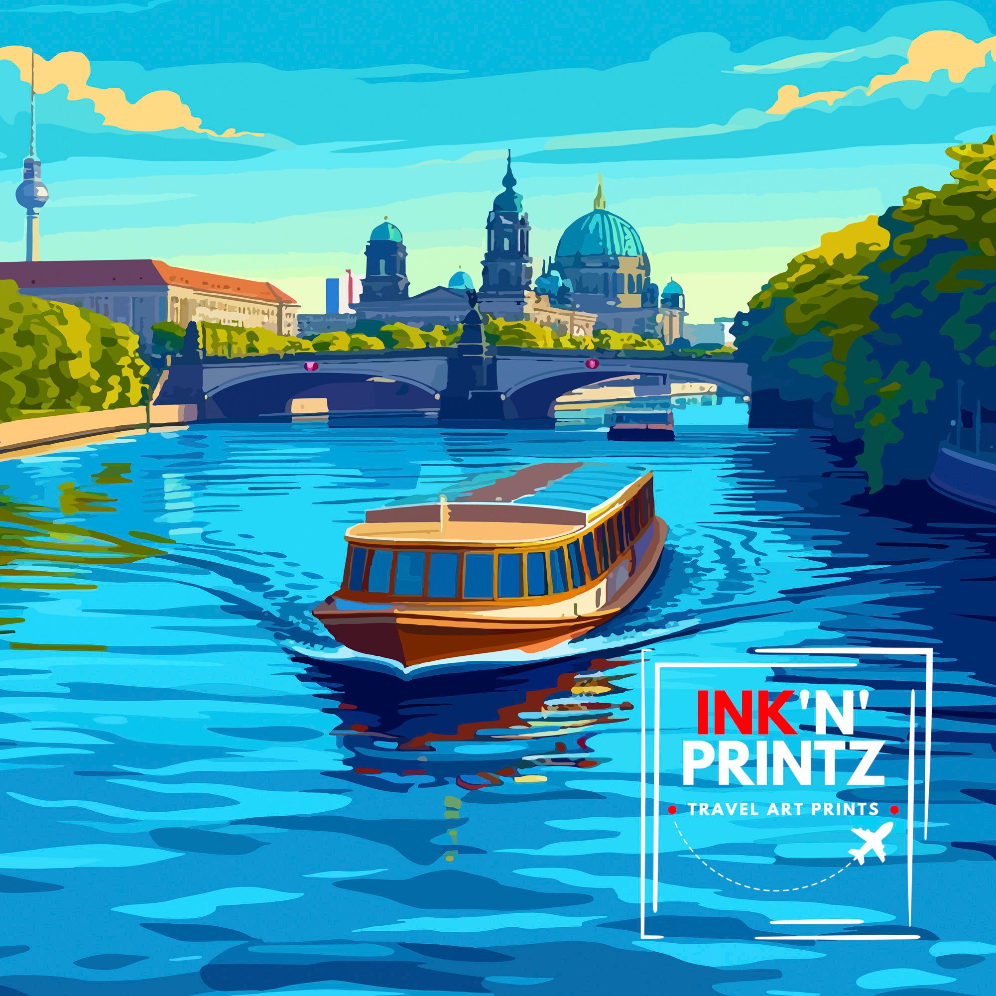 Berlin Germany Travel Print Berlin Wall Decor Germany Travel Poster Berlin Illustration Berlin Wall Art Berlin Gift Germany Home Decor